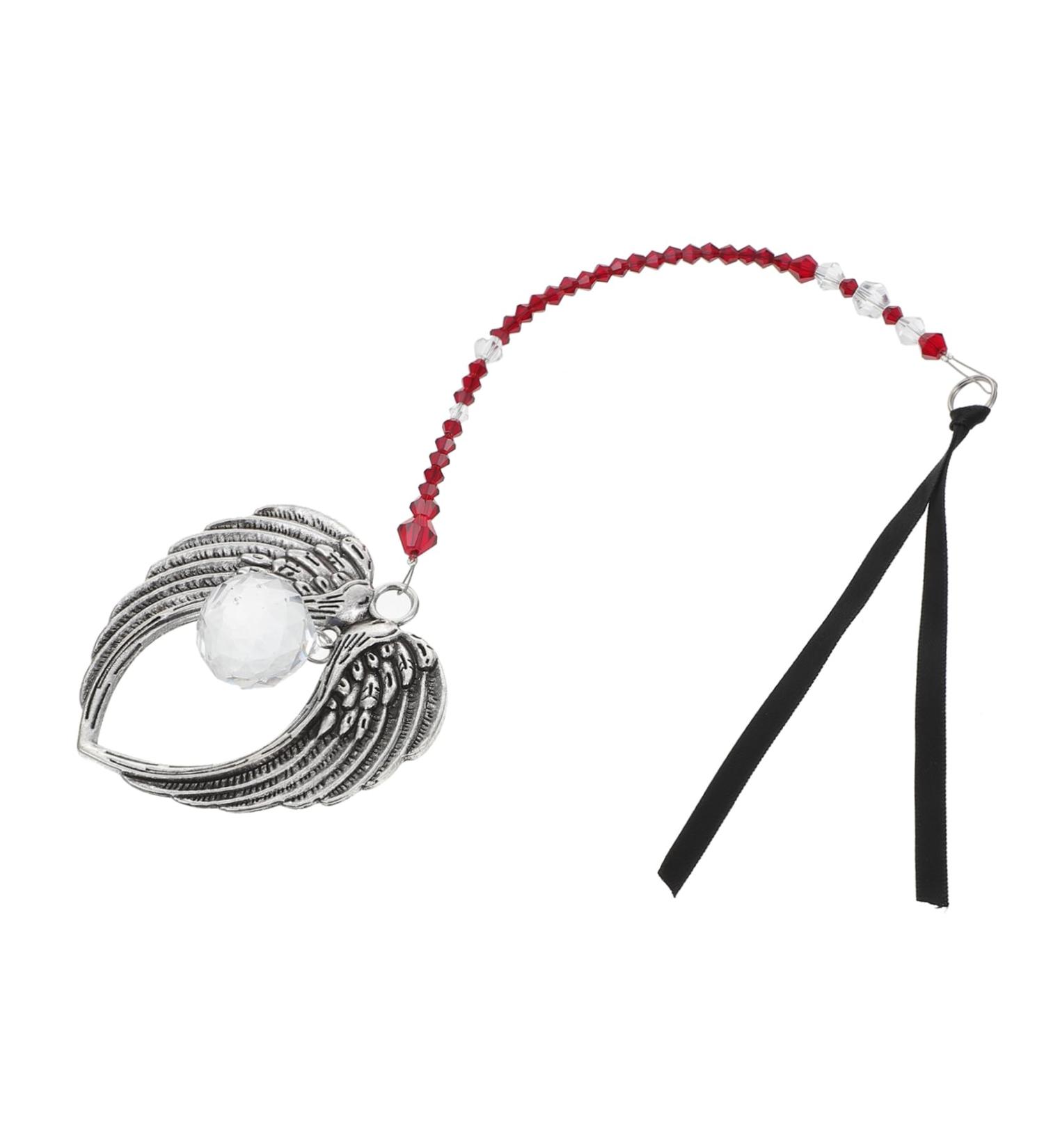 Anneome Crystal Pendant Vintage Home Decor Exquisite Tree Pendants Christmas Hanging Items Crystal Stone Car 39x6.5cm Dark Red - Buy Online on GoSupps.com