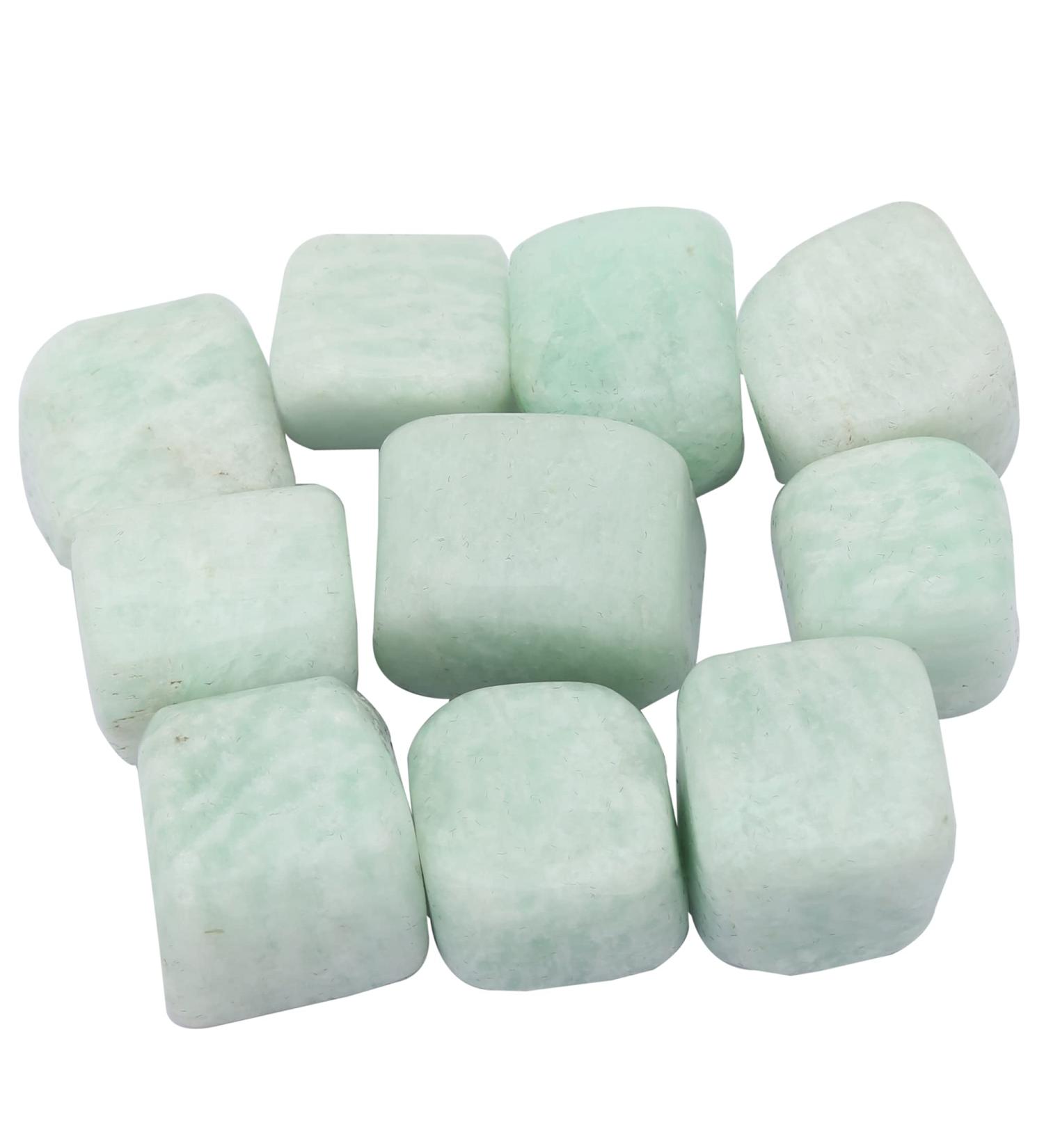 Real Healing Crystals India | Healing Stones for Beginners - Tumbled Amazonite Stones for Witchcraft | 20 Amazonite - Buy Online on GoSupps.com