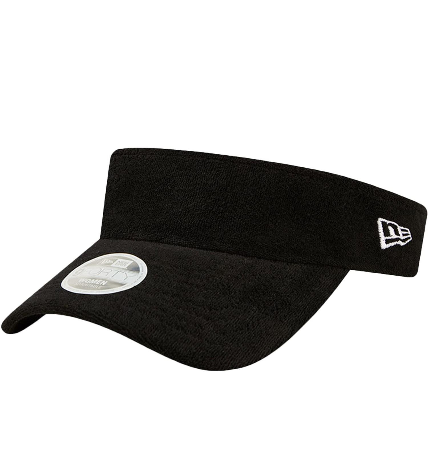 New Era Women's Towelling Visor Tennis Cap Blk One Size EU