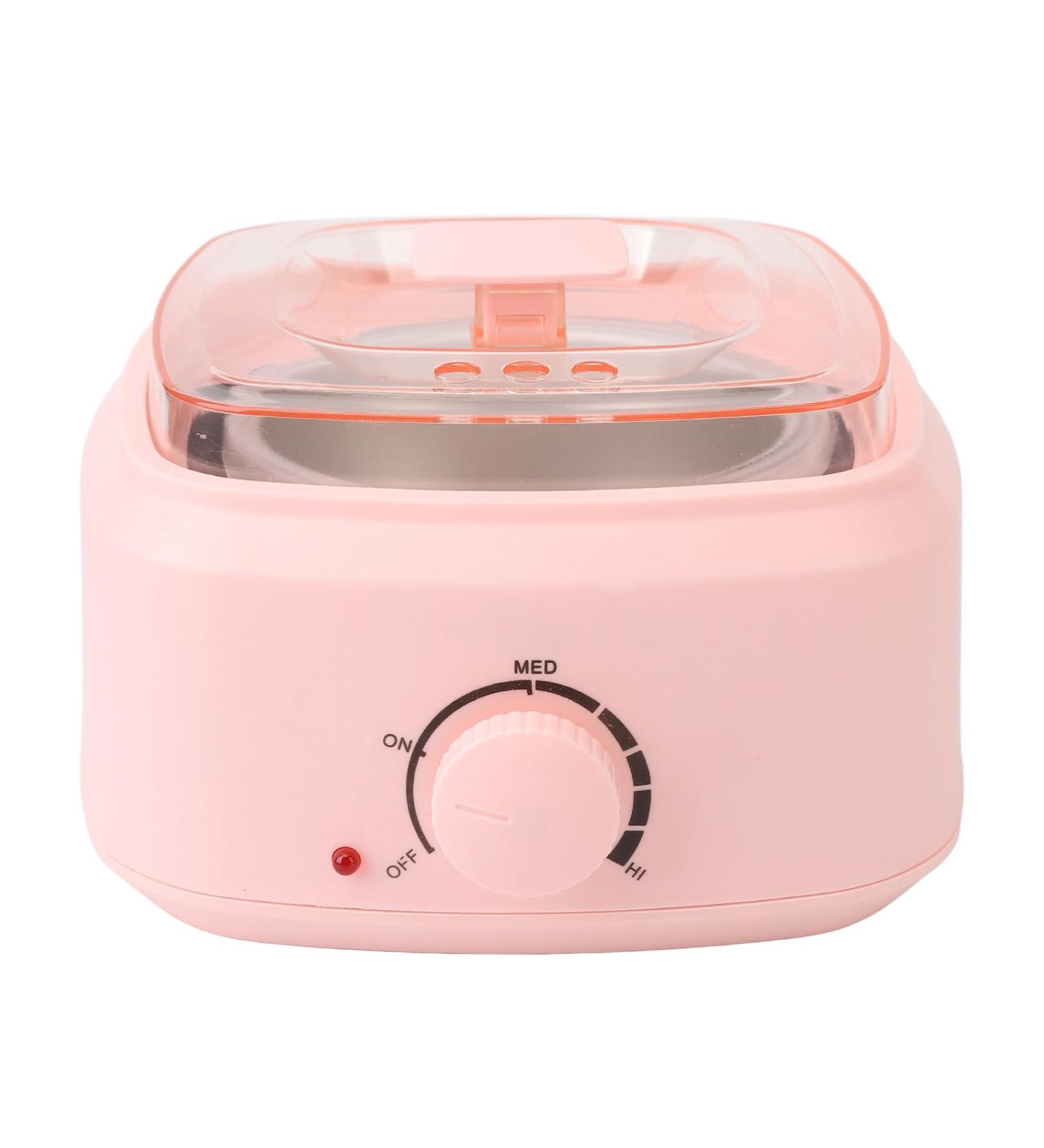 Sweet Pink Wax Warmer Set for Hair Removal - Mini Rose Electric Heater with Transparent Lid (EU Plug) | Ideal for Girls & Women - Buy Online on GoSupps.com
