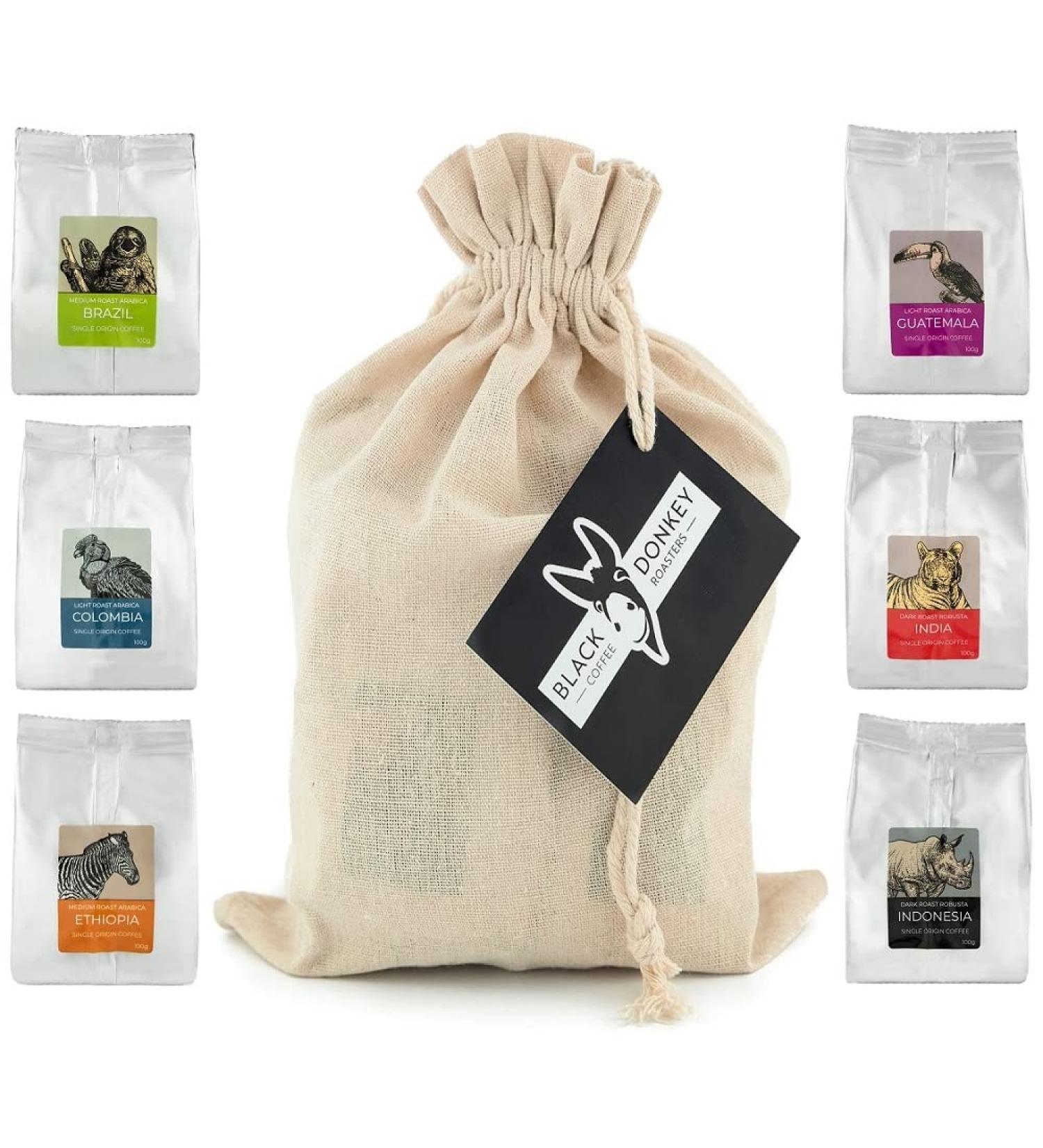 Coffees of the World Gift Set - 6 Finest Single Origin Coffee Beans | 600g Whole Roasted Beans in Hamper for Him & Her - Buy Online on GoSupps.com