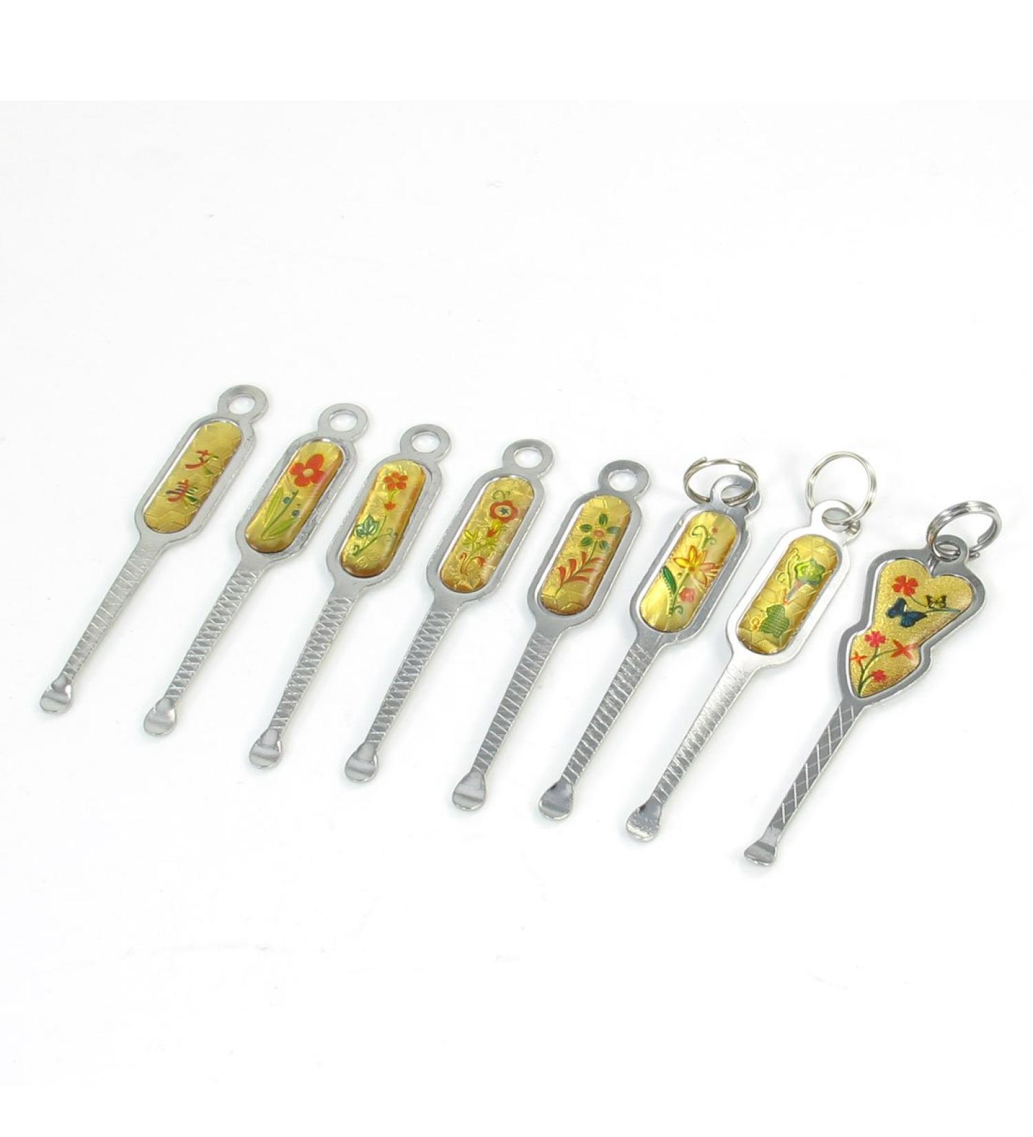 Qtqgoitem Flowers Pattern Metallic Ear Wax Cleanning Curette Earpicks 20 Pcs (Model: a78 821 735 CCB a34)