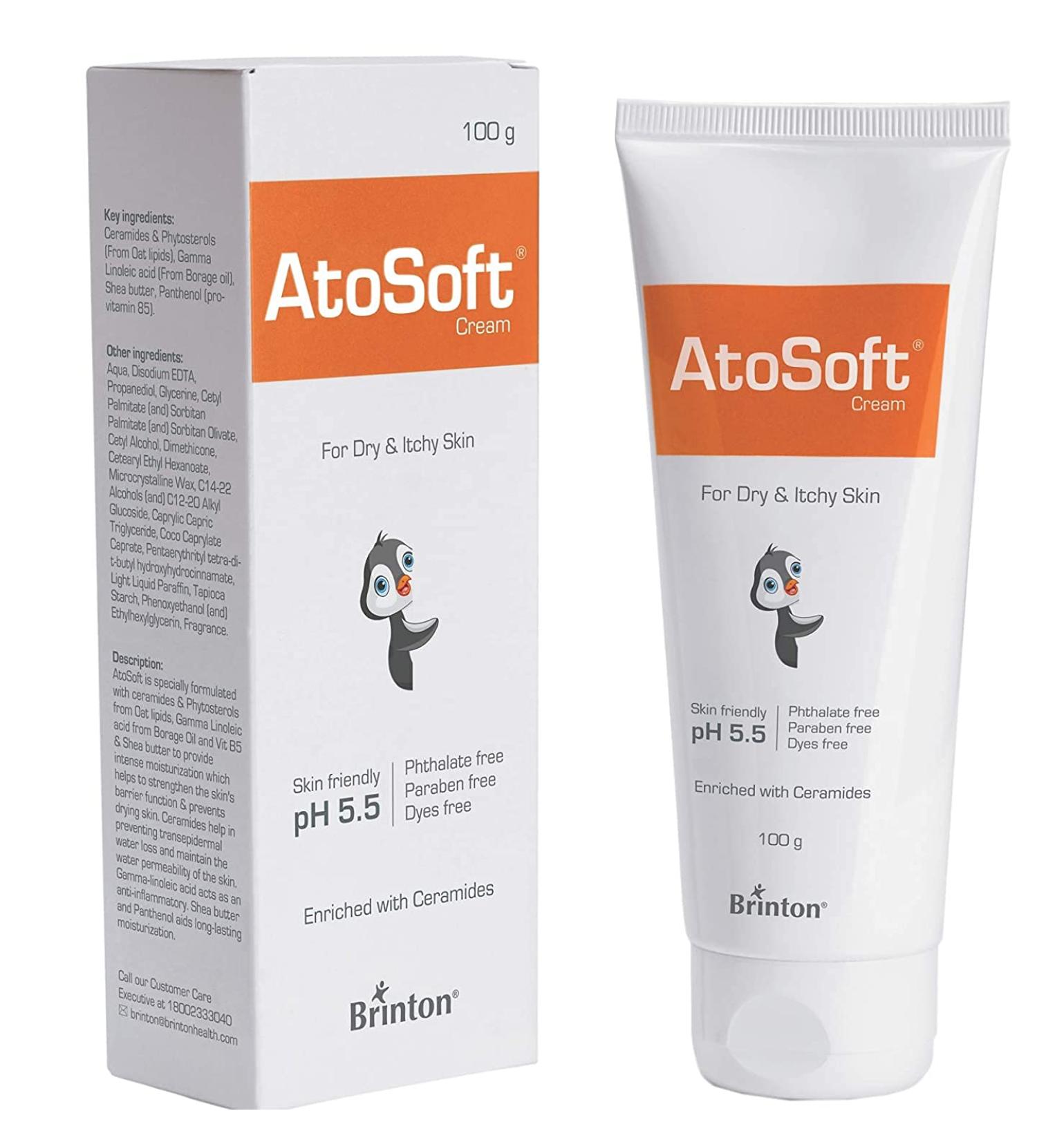 Boomers Atosoft Cream | Intensive Moisturizing for Dry & Itchy Baby Skin | pH 5.5 Dermatologist Recommended | Paraben-Free (100 gm) - Buy Online on GoSupps.com