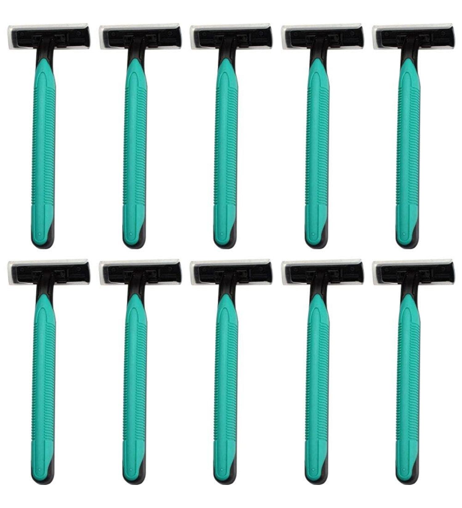 LPITOY Men's Razor 10PCs - Portable Manual Beard Trimmer Travel-Friendly Safety Razor with Rubber Handle Ideal for Home & Hotel - Buy Online on GoSupps.com