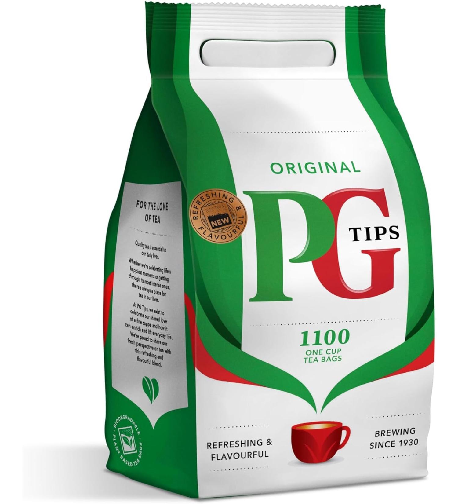 PG tips Compatible One Cup Everyday Tea Bags Bulk Pack Of 1100 Teabags for Catering Birthdays Office Tea Breaks and Afternoon Tea - Buy Online on GoSupps.com