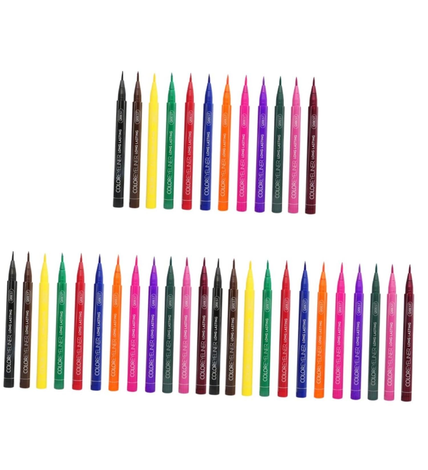 FOMIYES 36 Pcs Neon Eye Liner Pen Waterproof Liquid Eyeliner Liquid Eyeliner Pencil Set Makeup Matte 1 count (Pack of 1) As Shownx3pcs - Buy Online on GoSupps.com