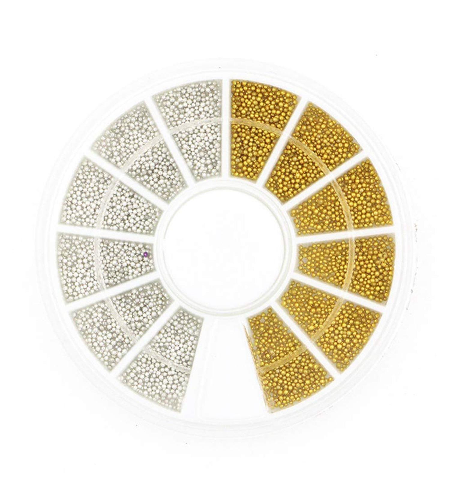Nail Art Decorations Beads Pearls Caviar Mixed Manicure DIY Nail Art Silver Gold Beads Pearls Caviar Decorations Disc