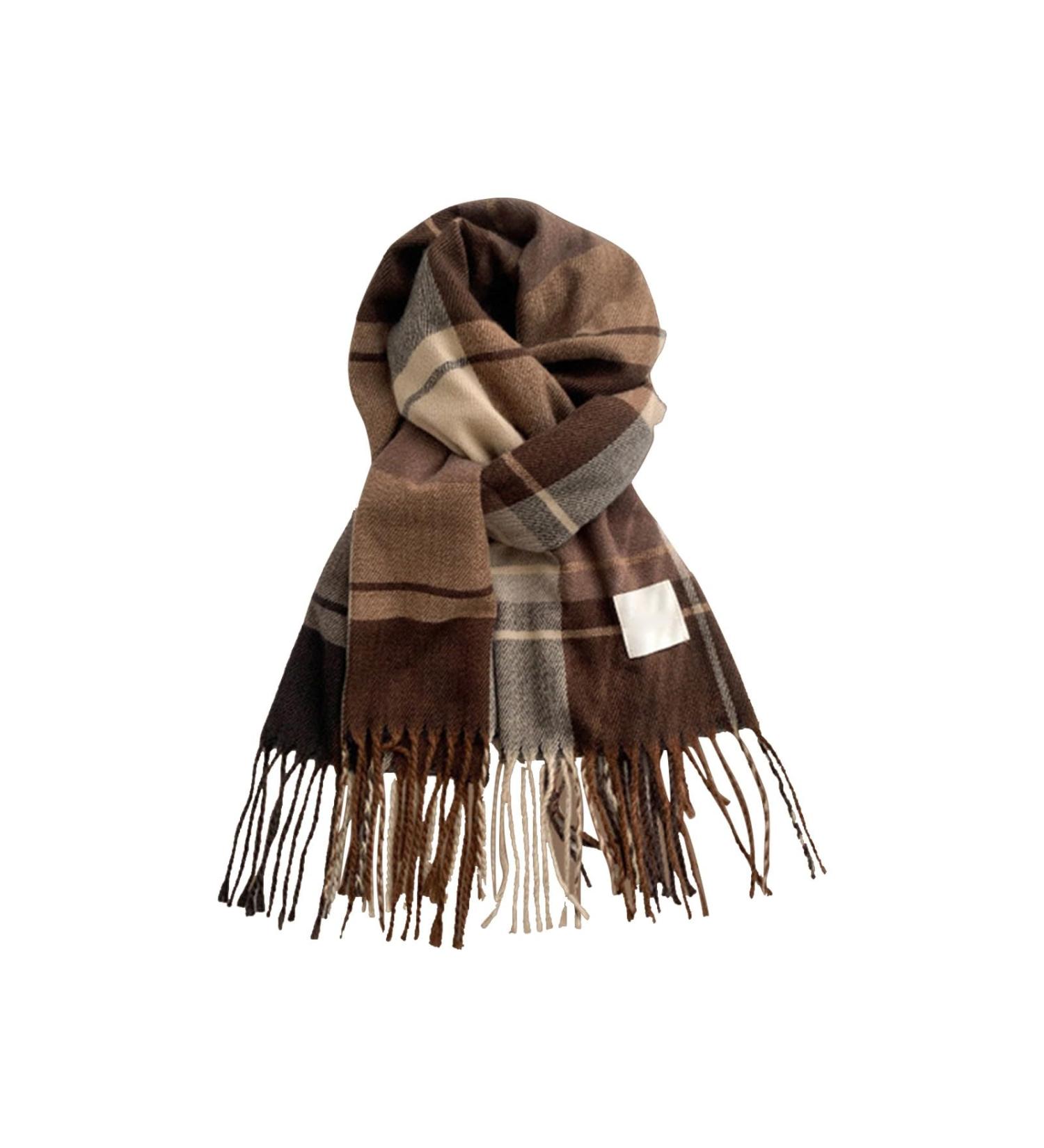 High-Quality Ladies Triangle Scarf - Warm Cotton Vintage Winter Neck Warmer - One Size Brown - Buy Online on GoSupps.com