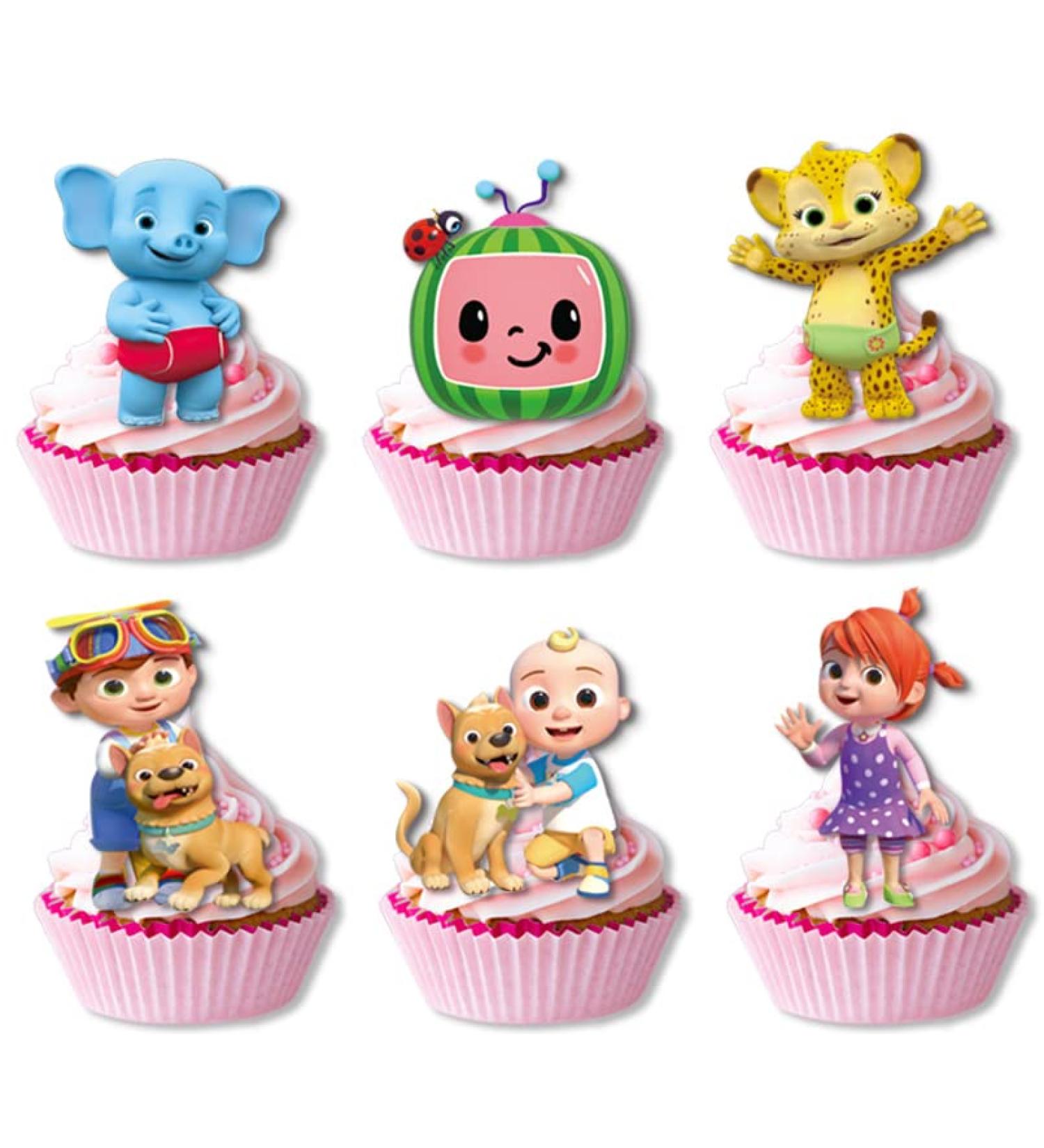 24PCS Children Cake Toppers Cupcake Toppers Cake Decorations Children Birthday Party Supplies Decorations (1)