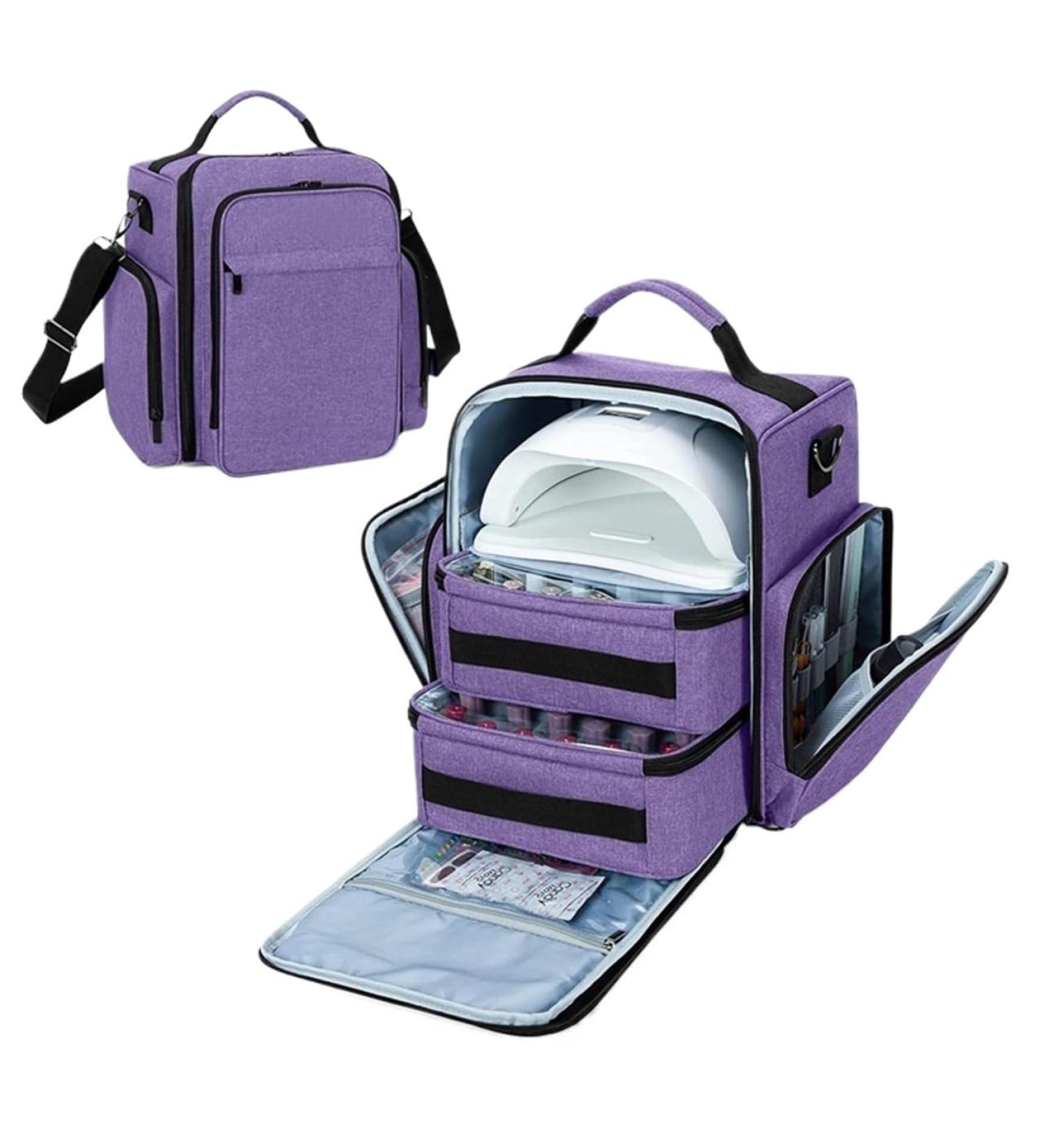 Rangement tui De Rangement for Vernis Ongles Compatible avec Lampe 48 flacons for Voyage Vernis Ongles Purple 9.5x7x11.5 inch - Buy Online on GoSupps.com