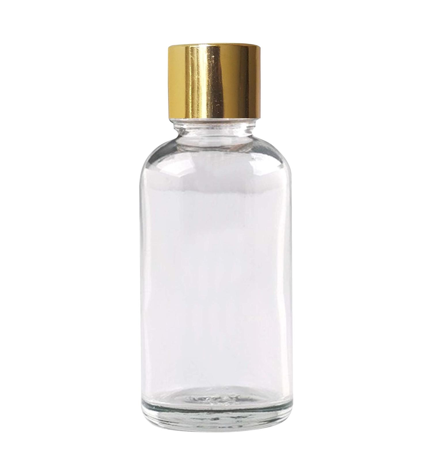 Zenvista 5 Pack Clear Glass Round Bottles 30ml with Golden Screw Cap - Perfect for DIY Supplies Essential Oils Serums & Perfumes | ZMG09 - Buy Online on GoSupps.com