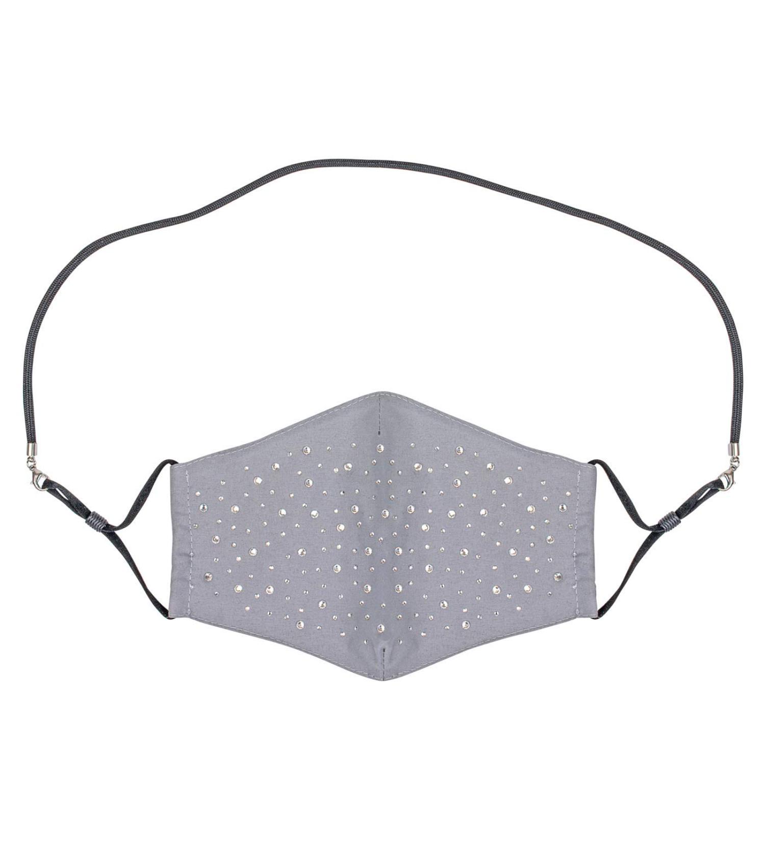 Glitter mask fabric mask grey with neck strap - bb-Klostermann 29002