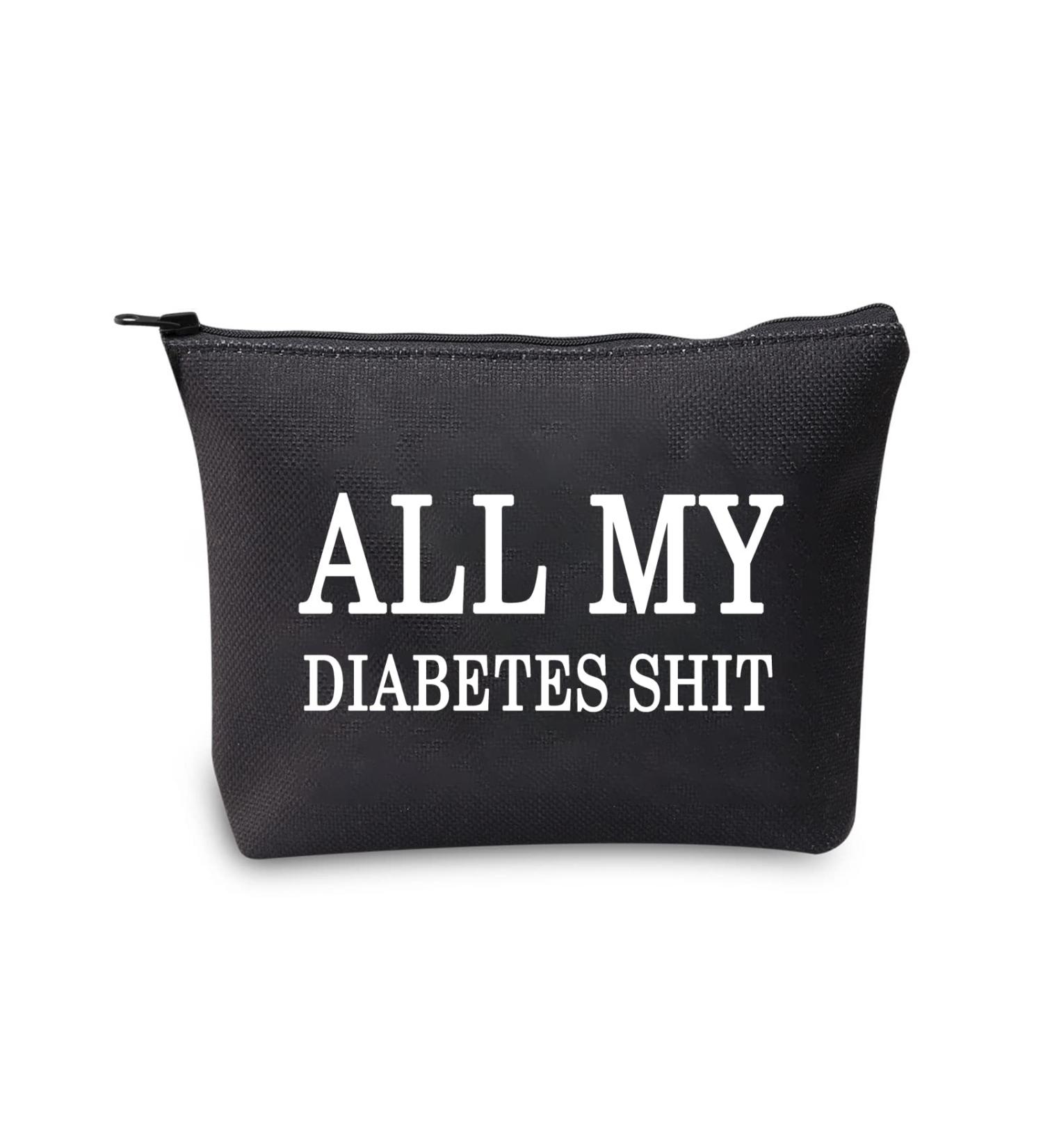Diabetic Travel Bag with Humorous Design - Perfect Gift for Emergency Patients - All My Diabetes Black Bag - Buy Online on GoSupps.com
