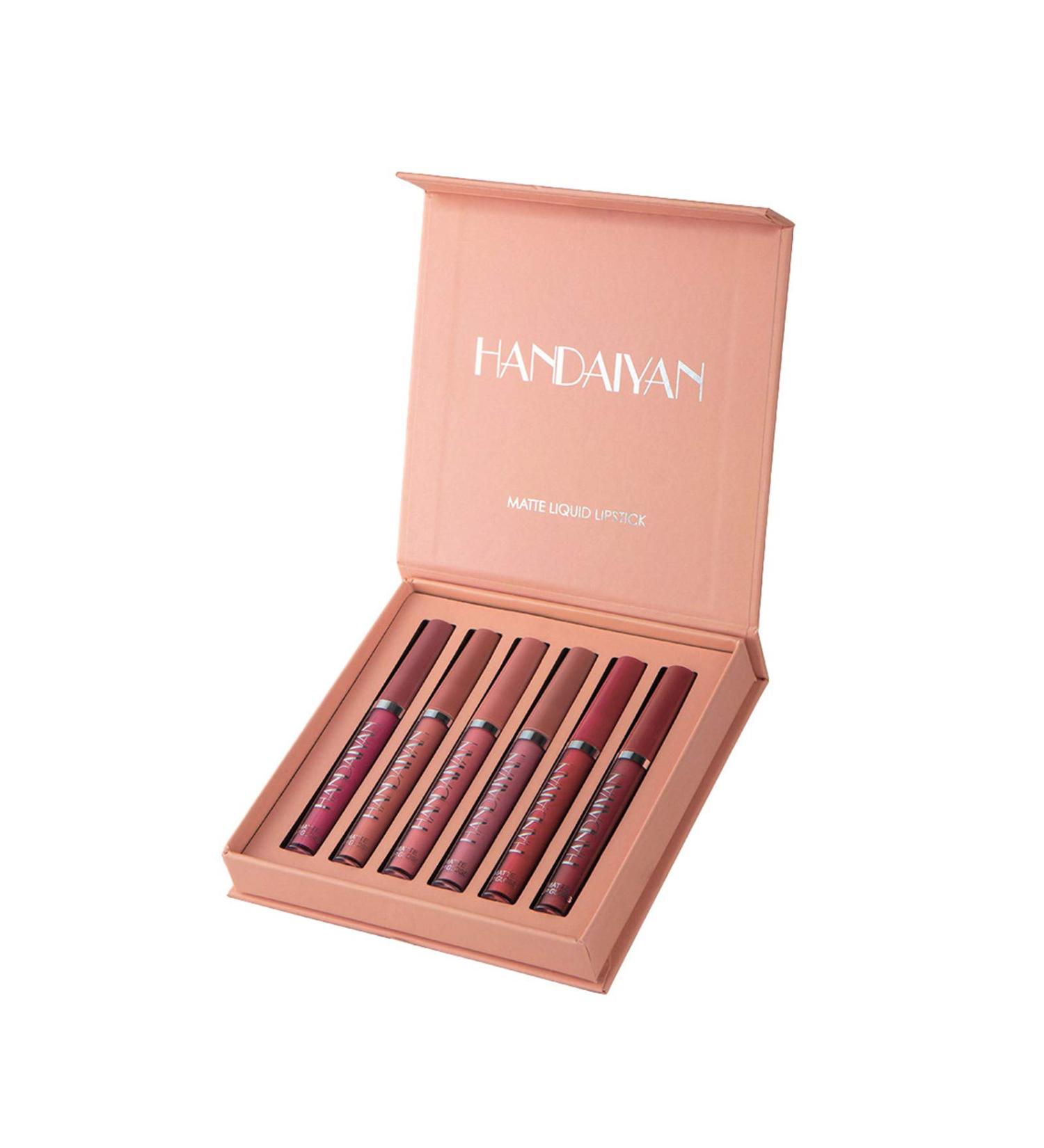 Huihong Handaiyan 6 PCs Matte Liquid Lipstick Set | Long-Lasting Waterproof Nude Lipsticks & Gloss | Exquisite Color Intensity | International Shipping - Buy Online on GoSupps.com
