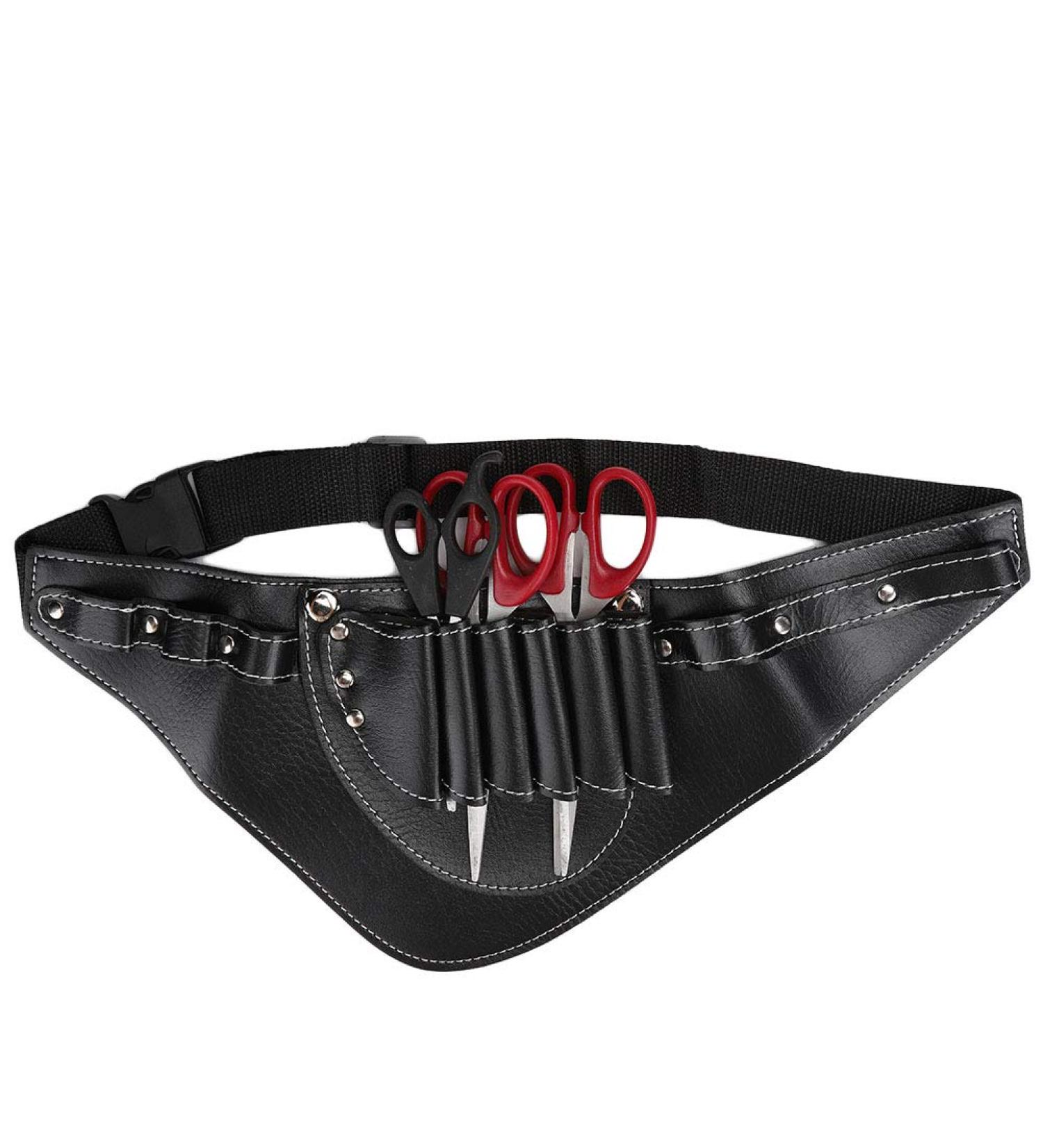 Hairdressing Bag Leather Hairdressing Scissors Pouch PU Leather Barber Shears Bag With Waist Shoulder Belt Hair Stylist Shears Comb Tools Pouch Holder (Black) - Buy Online on GoSupps.com