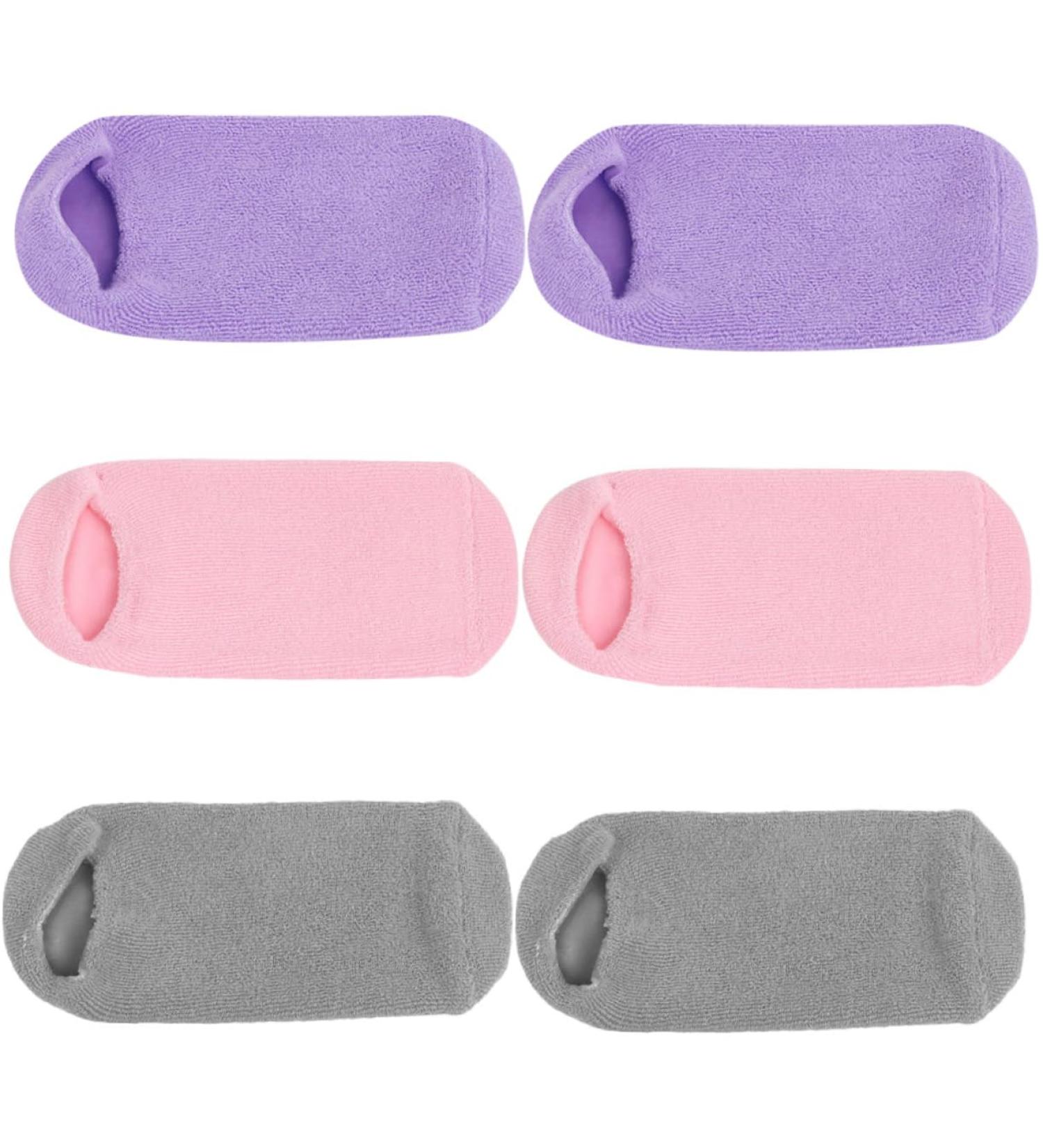 Healeved 3 Pairs foot gel socks moisture enhancing socks spa moisture socks spa socks for dry feet moisturizing gel heel socks women foot masks non-slip care products Miss Cotton-Spandex - Buy Online on GoSupps.com