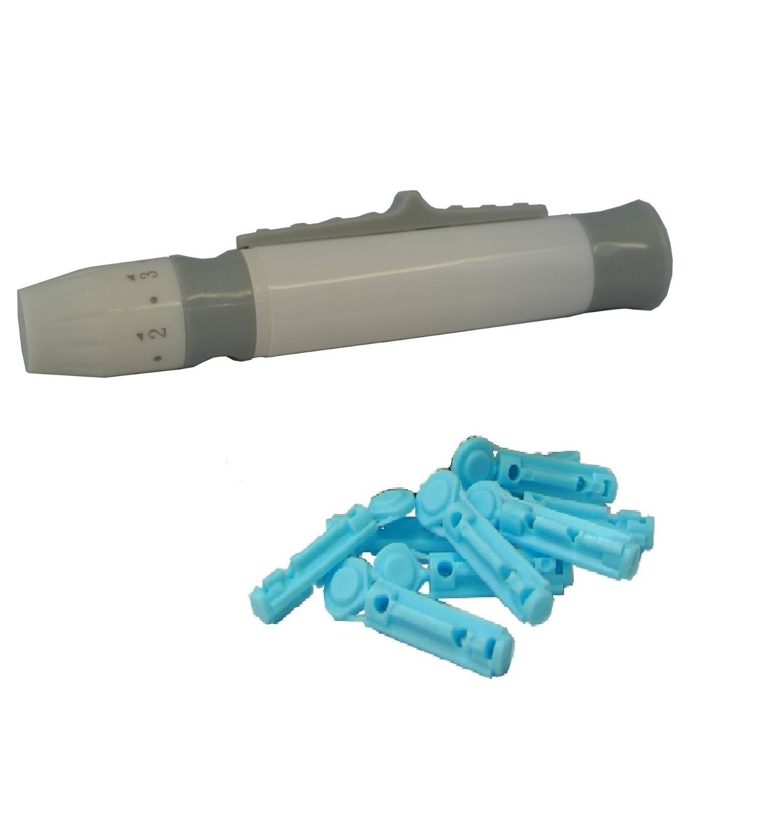 Combo Pack: 1 Lancing Device + 100 28G Lancets for Easy Blood Glucose Testing - Buy Online on GoSupps.com