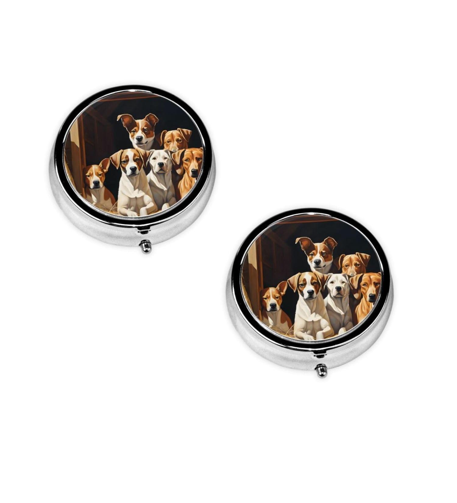 Buy Farm Animals Round Pill Box - 3 Compartment Mini Decorative Portable Travel Medicine Organizer - Buy Online on GoSupps.com