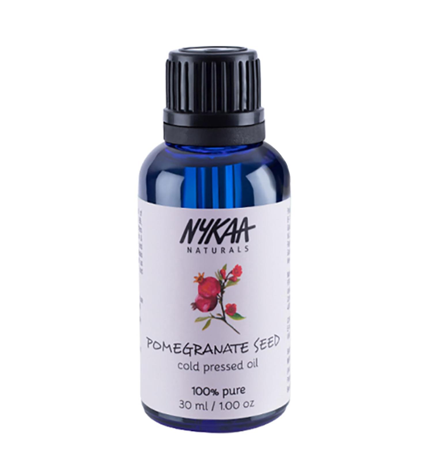 Nykaa Naturals 100% Pure Cold Pressed Pomegranate Seed Oil - Face & Body Oil for Improved Skin Texture Hair Oil for Damaged Hair (1.01 oz) - Shop Internationally - Buy Online on GoSupps.com