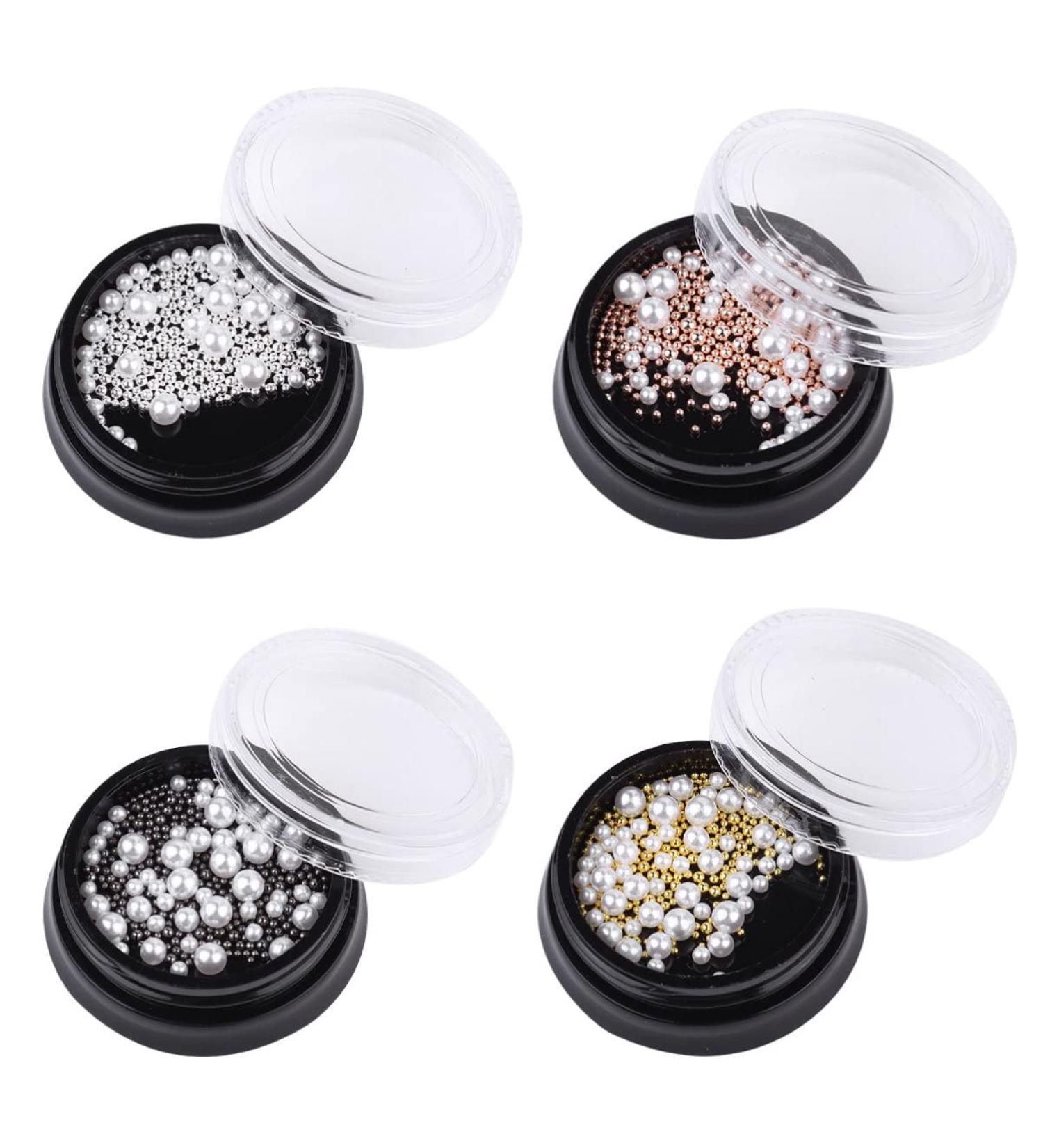 LALAFINA 4 Pearl Studs for Nails Manicure Pearls Circle Beads White Stickers Diy Pearl Beads Nail Art Charms Craft Pearl Ballet Shoes Diy Manicure Accessories Three-dimensional - Buy Online on GoSupps.com