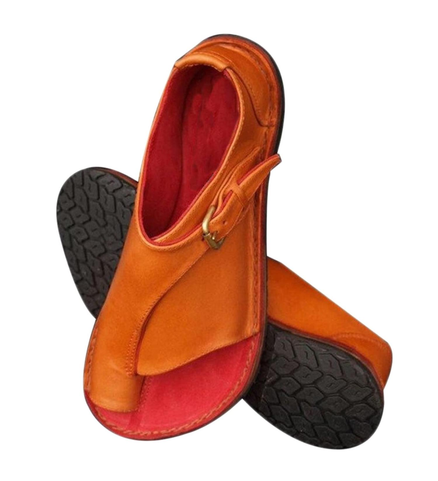 Bunion Orthopedic Sandals for Women | Lightweight Hallux Valgus Flat Slippers | Summer Beach Flip Flops for Plantar Fasciitis | Foot Correction | Size 6.5 Orange - Buy Online on GoSupps.com