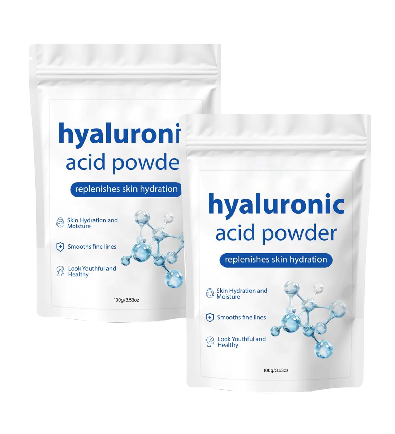 ZTSGU 2 Pcs Hyaluronic Acid Powder Low Molecular Weight Hyaluronic Acid Powder Organic for Skin Hydrating Nourish Face Water Soluble Serum. - Buy Online on GoSupps.com