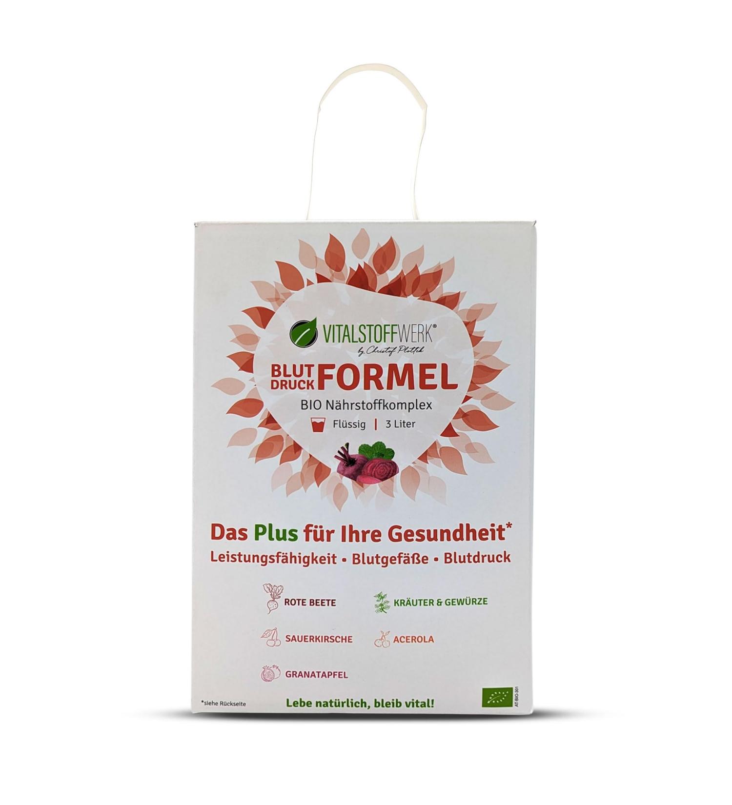  Vitalstoffwerk Blood Pressure Formula 3L - Organic Nutrient Complex with Potassium Vitamin C Beetroot Juice Effectiveness Blood Vessels Blood Pressure - Buy Online on GoSupps.com