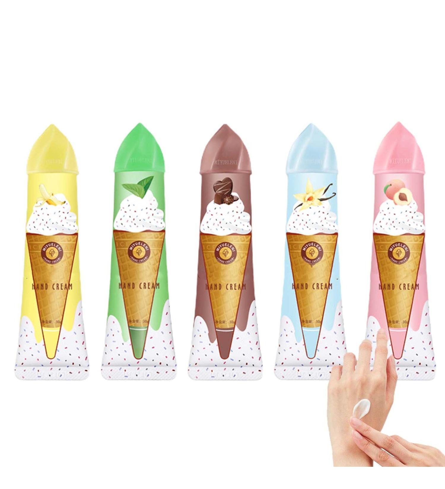Voiakiu Hand Lotion Set Deep Moisturizing Ice Cream Hand Lotion Gift Set 5pcs Exquisite Hand Cream Gift Set for Christmas Saint - Buy Online on GoSupps.com