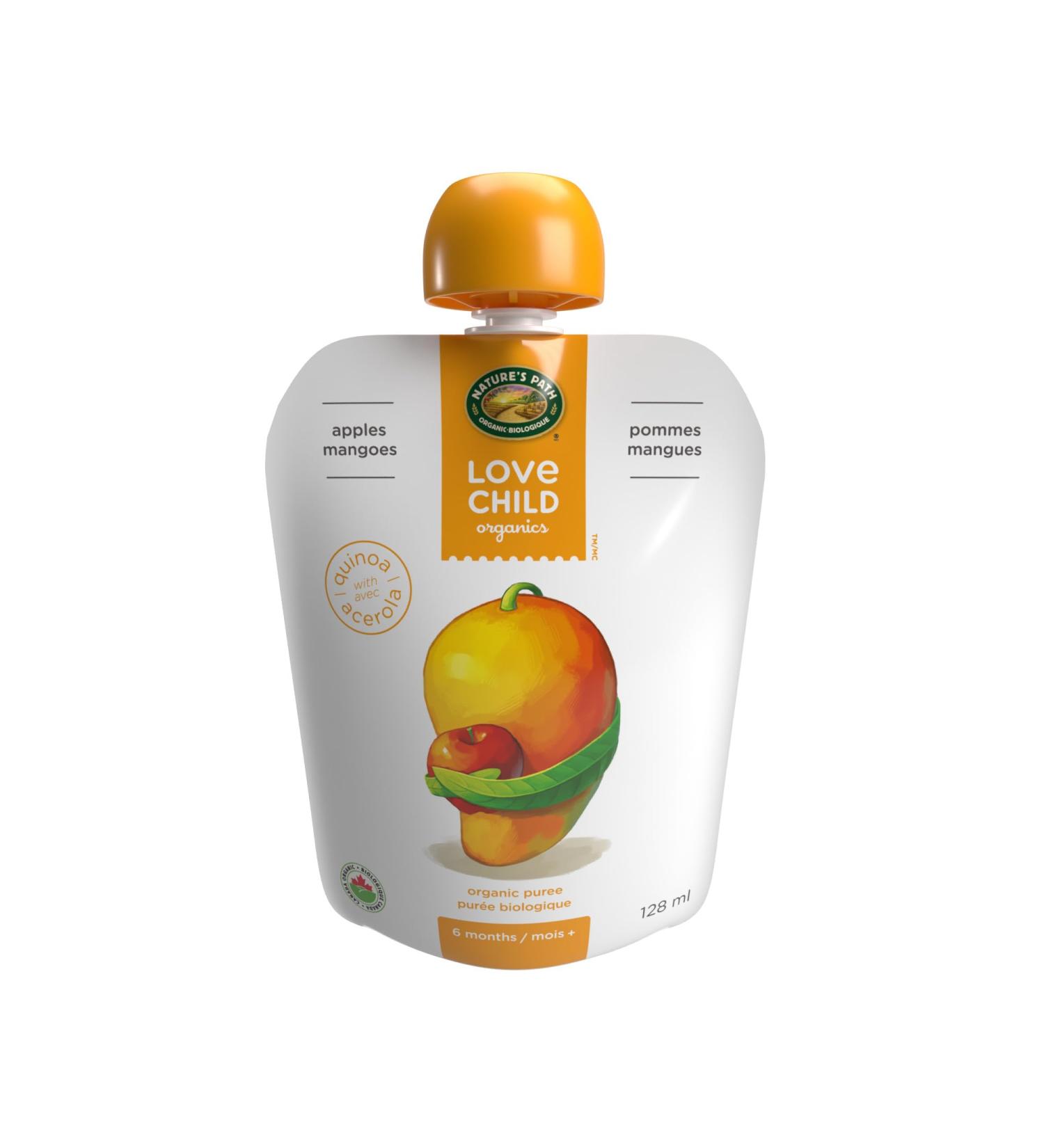 Love Child Organics Apple + Mangoes Puree - 128 ml Apple + Mangoes 128ml (Pack of 1) - Buy Online on GoSupps.com