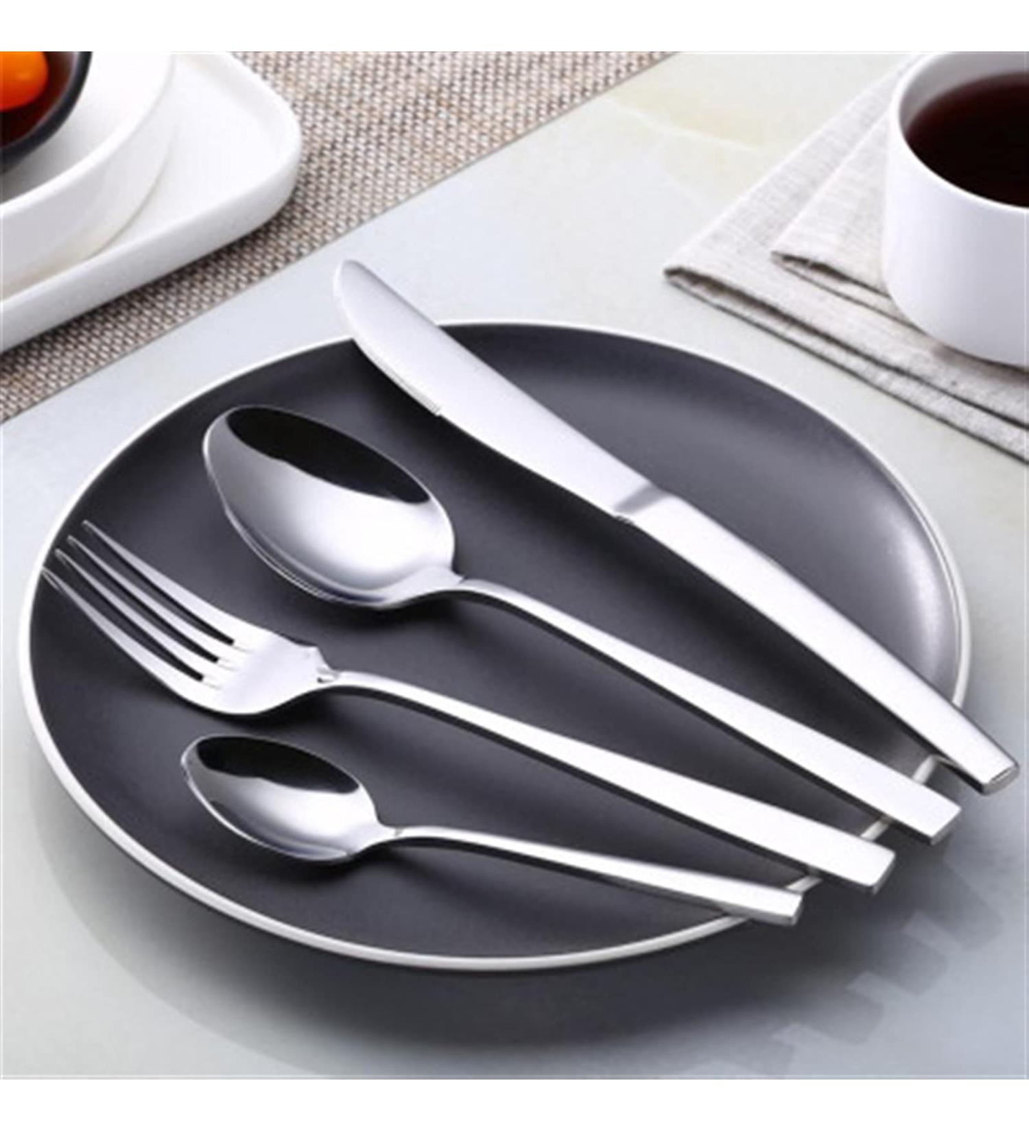Flatware Sets 16pcs/Set Cutlery Set Stainless Steel Dinnerware Knife Fork and Spoon Cutlery Set for Kitchen Accessories Flatware Sets Stainless Steel (Color : Silver 16pcs) - Buy Online on GoSupps.com