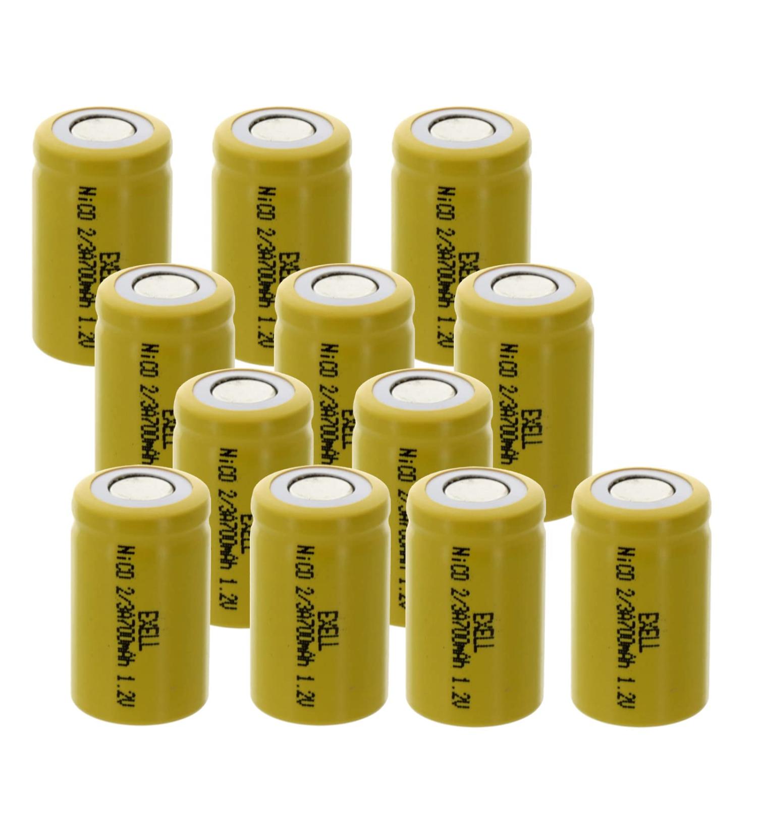 Exell 2/3A 1.2V 700mAh NiCD Rechargeable Battery | Ideal for Smoke Detectors IoT Devices & Security Systems - International Shipping - Buy Online on GoSupps.com