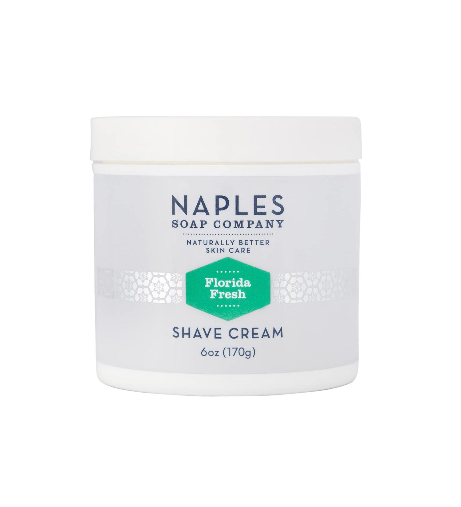Naples Soap Company Hydrating Shave Cream - Vegan Non-Comedogenic Formula with Shea & Cocoa Butters | Smooth Close Shave | 6oz - Buy Online on GoSupps.com