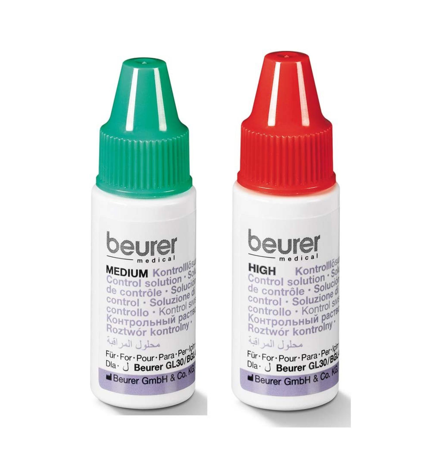 Control solution for blood glucose meters GL30 32 34 2x 4 ml bottles GL 30-34