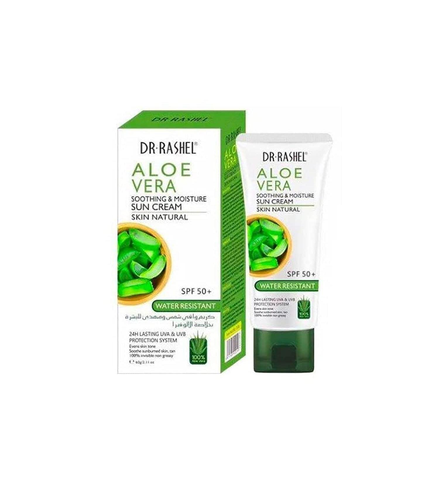 Dr Rashel Aloe Vera Sun Cream SPF 50+ 60g - Water Resistant, Soothing & Moisturizing - Buy Online on GoSupps.com
