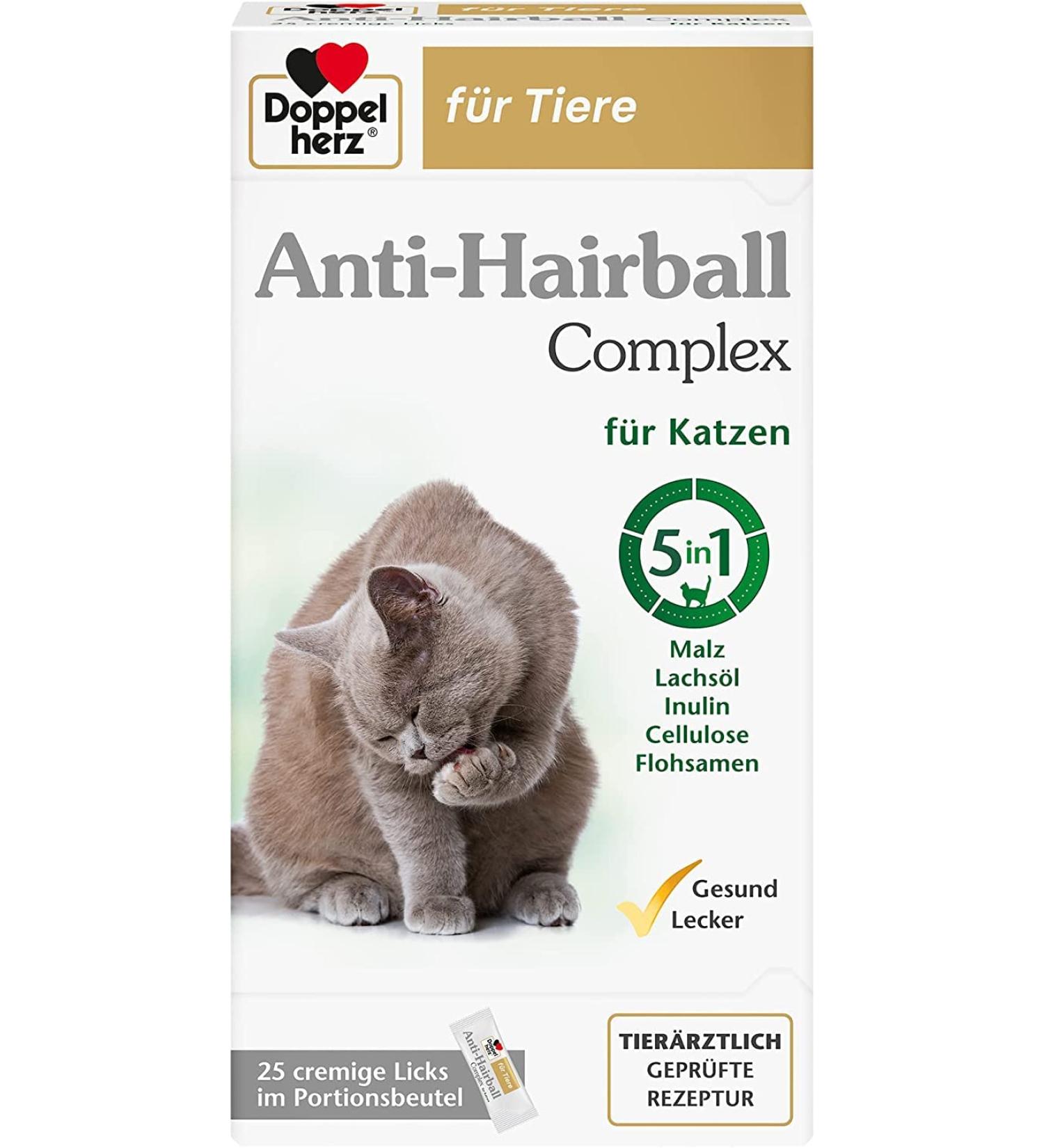 Buy Doppelherz Anti-Hairball Complex for Cats - 25 Creamy Licks to Support Digestion & Reduce Hairballs - Premium Fiber & Oils - Fast International Shipping - Buy Online on GoSupps.com