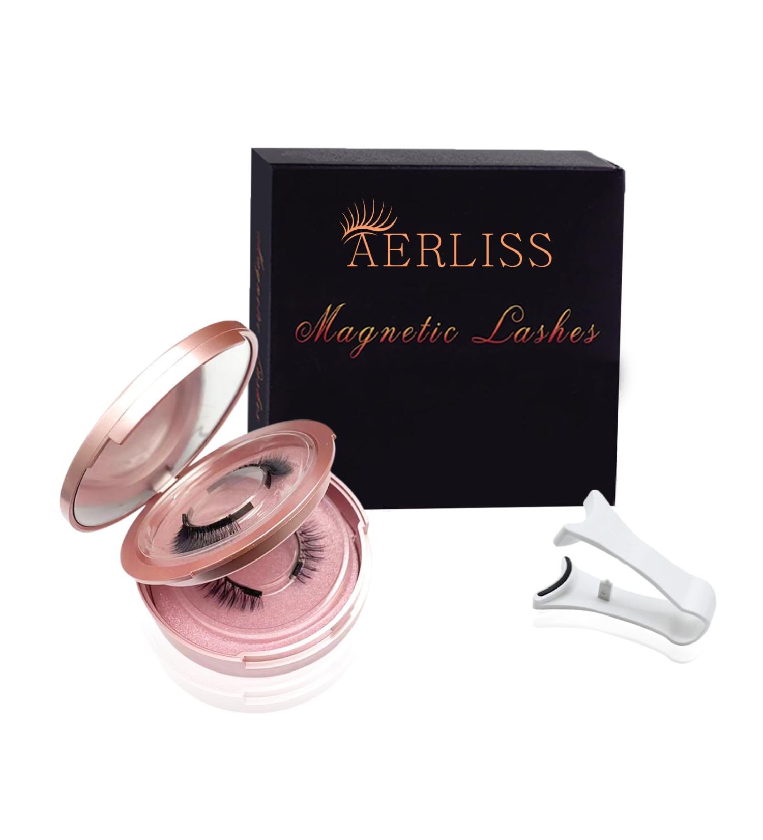 Aerliss Magnetic Lashes - Ez Bella Reusable Natural Looking Magnetic Eyelashes (2 Pairs) - No Glue or Eyeliner Needed - Ideal for Easy Holiday Glam - Buy Online on GoSupps.com