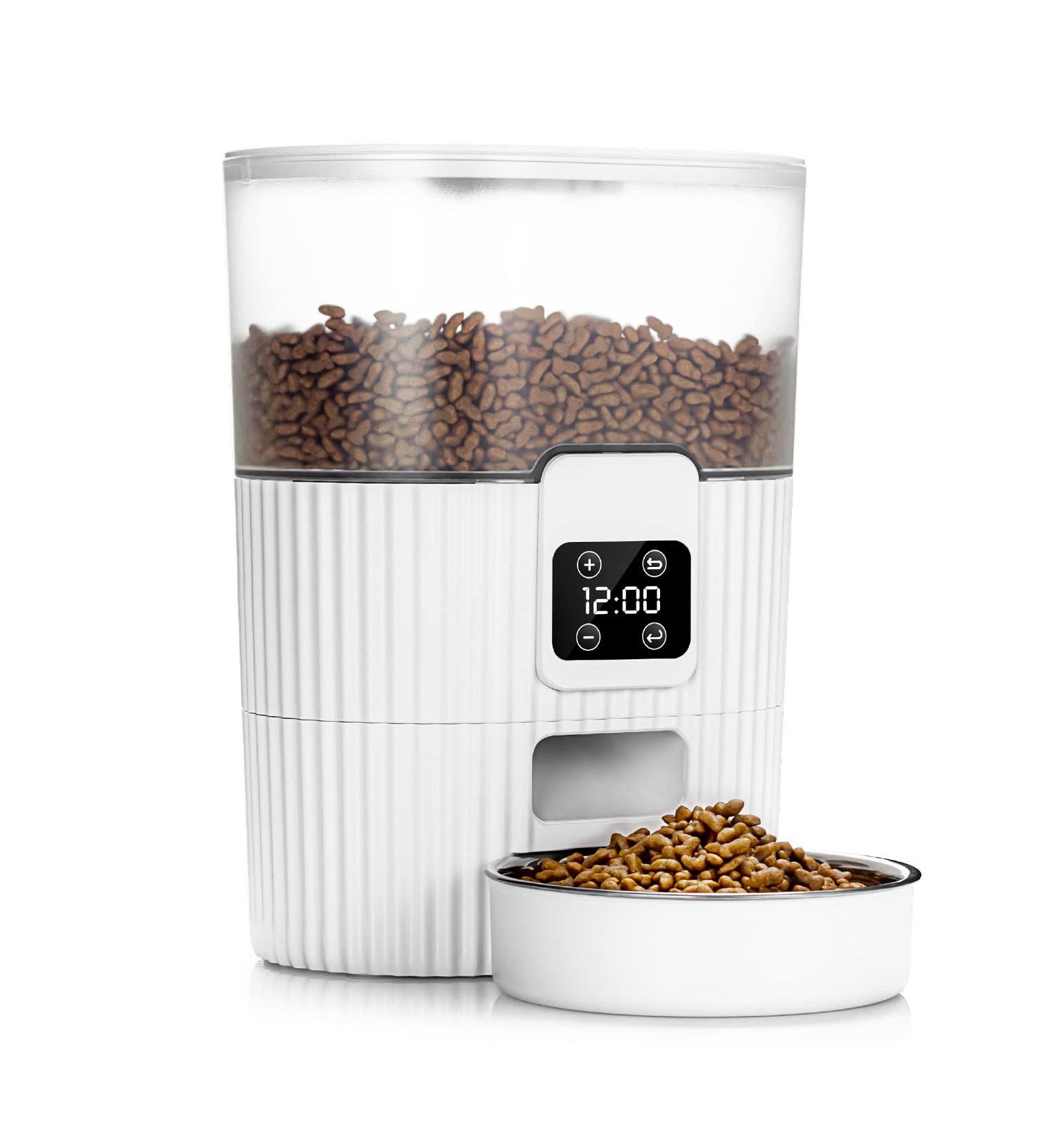 3.5L Automatic Cat Feeder with Dual Power Supply | Pet Dry Food Dispenser | Dog Feeder with Desiccant & Stainless Steel Bowl A1 - Buy Online on GoSupps.com