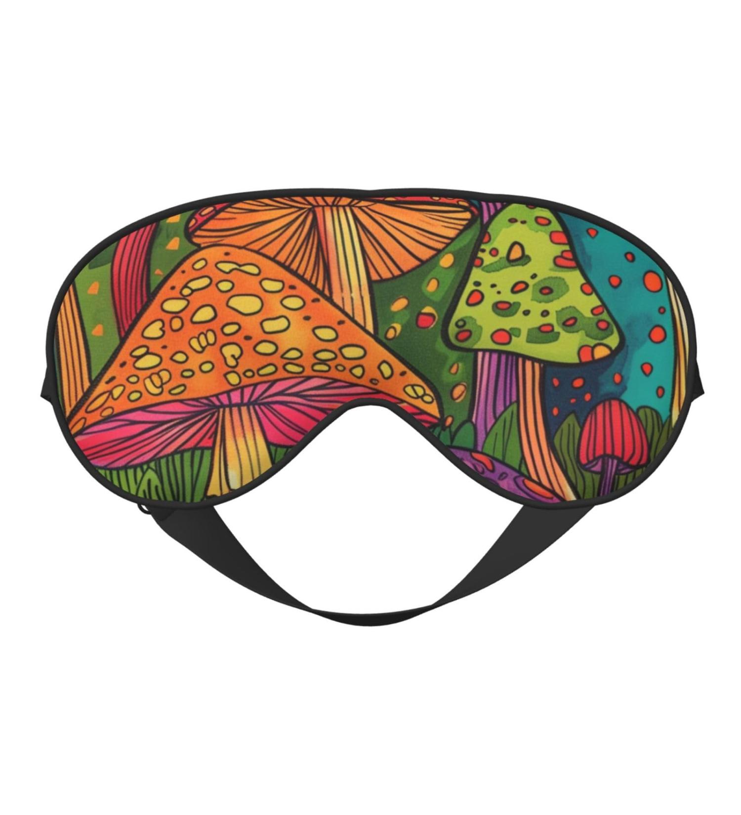 Mushroom Painting Sleep Mask | Adjustable Blackout Eye Covers for Men & Women | Ideal for Sleep & Travel - Buy Online on GoSupps.com