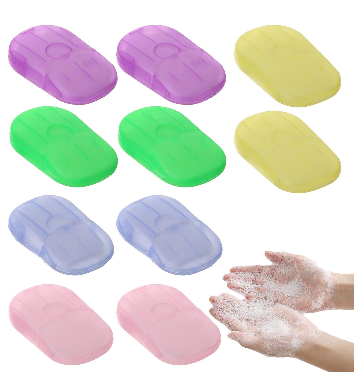 Buy 10 Boxes of Portable One-Way Paper Soap - Eco-Friendly Soap Leaves in 5 Colors | Disposable Mini Soap with Plastic Box - Perfect for Travel & Hygiene - Buy Online on GoSupps.com