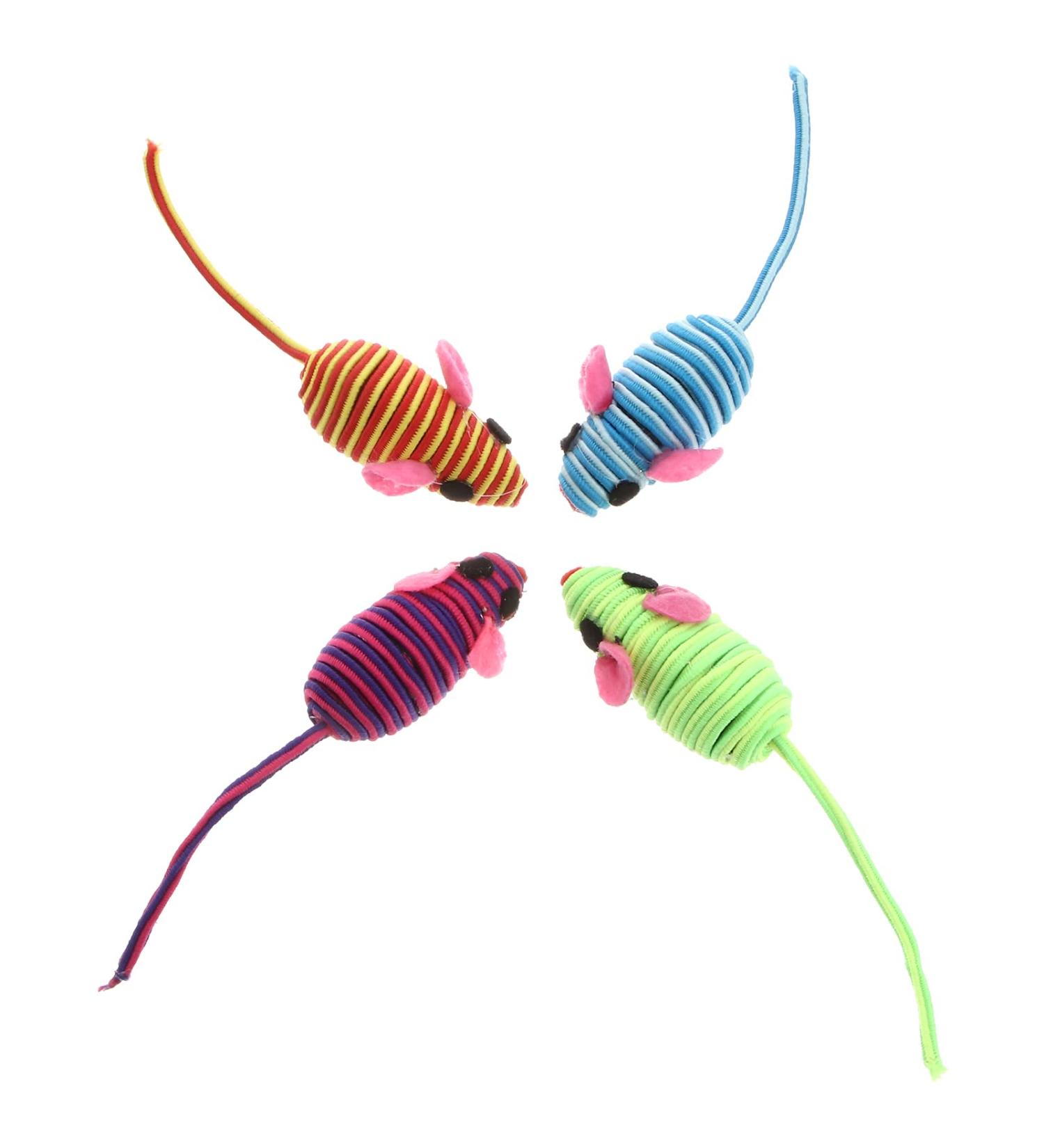 VILLCASE 12PCS Cat Toy Mouse-Elastic Rope Mouse Toy Cat Teaser Mouse Toy Creative Pet Cat Teeth Grinding Chew Toys for Small Medium Large Cat (Random Color) Assorted Color 12PCS 12X3.5cm - Buy Online on GoSupps.com