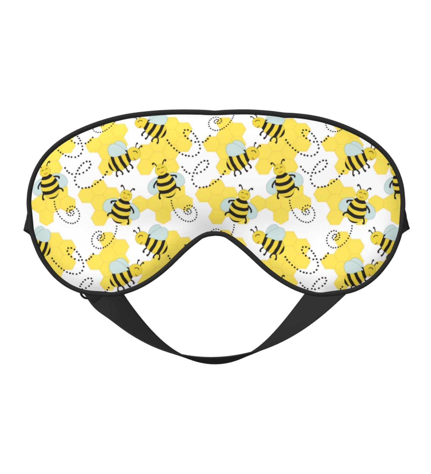 Cheerful Bumble Bees Sleep Mask - Adjustable Double-Sided Soft Eye Covers for Perfect Sleep & Reduced Edema | Shop Internationally - Buy Online on GoSupps.com