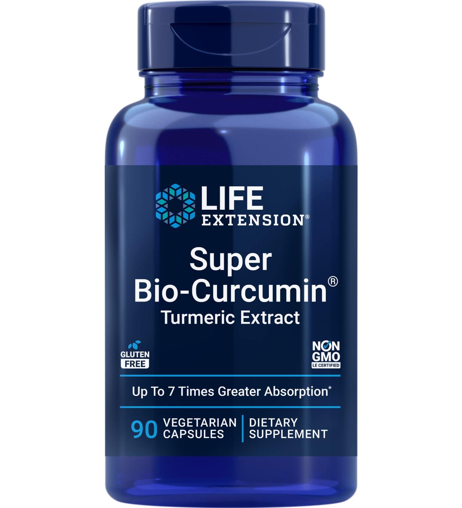 Life Extension Super Bio-Curcumin Turmeric Extract 400mg 90 Veg Caps - Vegetarian Capsules - Non-GMO - Highly Absorbable 90 Count (Pack of 1) - Buy Online on GoSupps.com