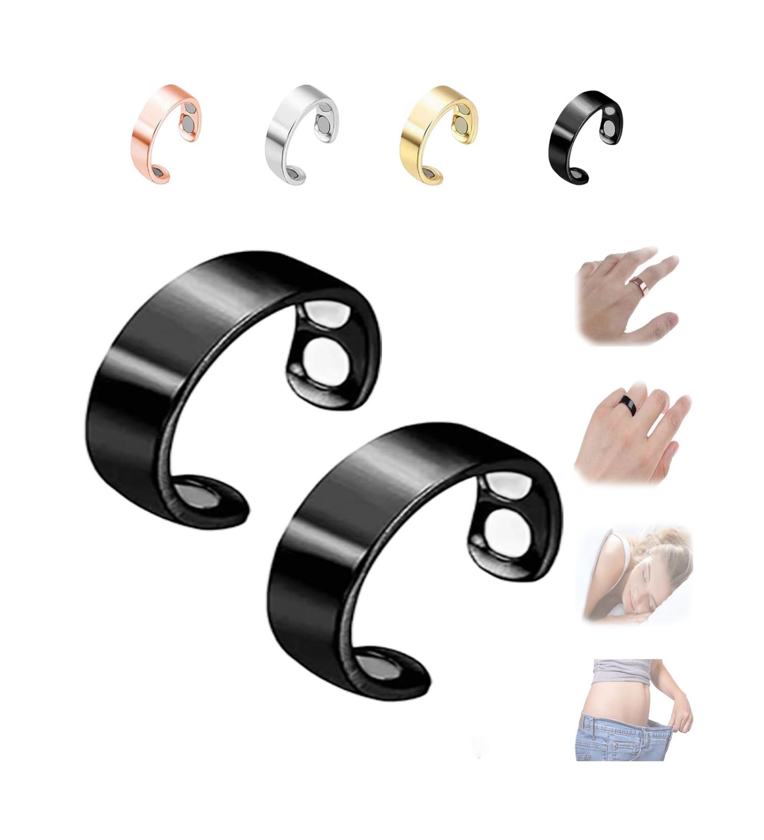 Snorno Ring - Anti Snoring Magnetic Therapy Ring for Men & Women | 2pcs Black - Effective Snoring Prevention - Buy Online on GoSupps.com