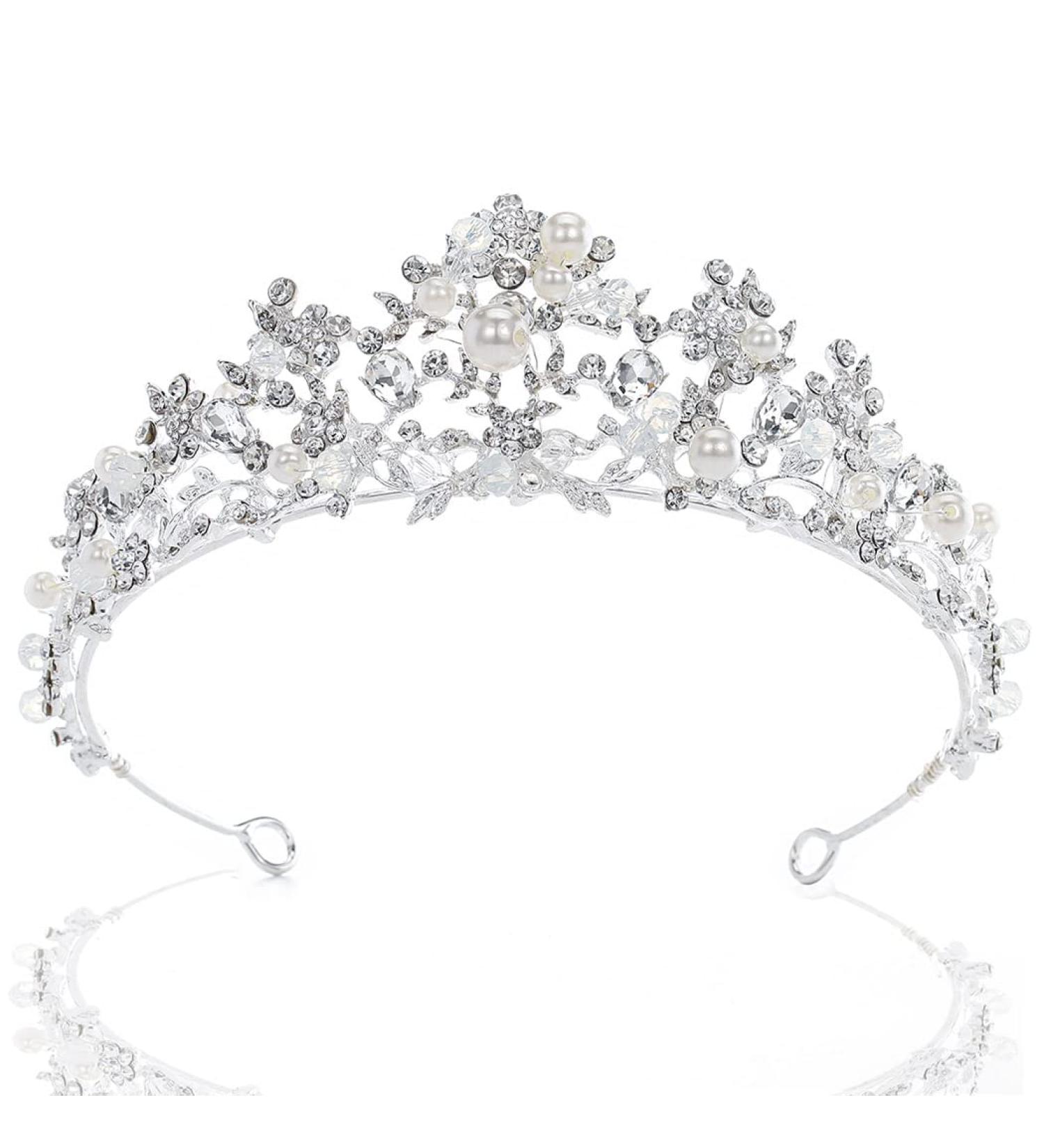 Uranian Silver Crowns and Tiaras - Bridal Wedding Accessories for Women and Girls - Buy Online on GoSupps.com