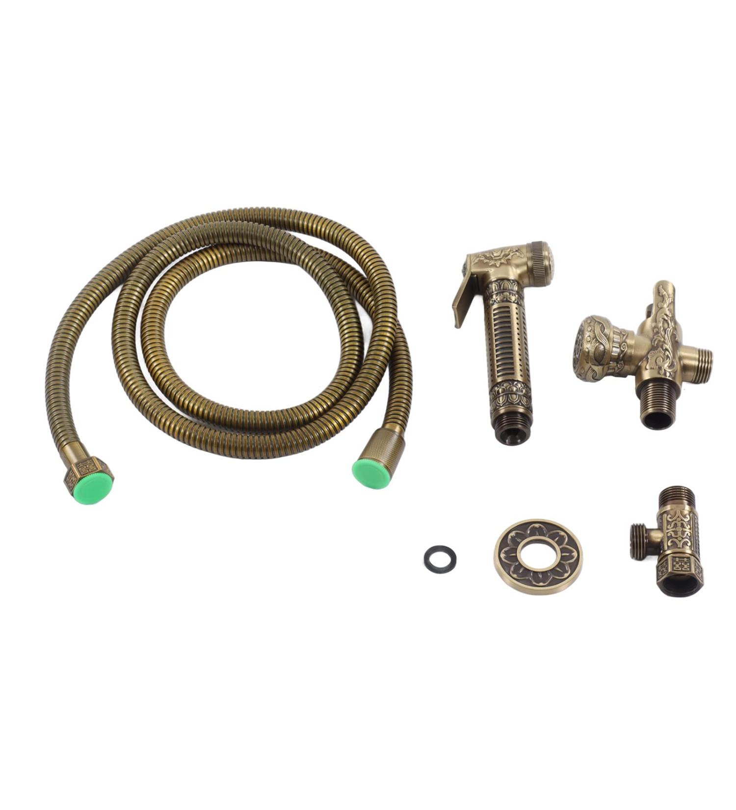 Antique Copper-Finish Toilet Spray Bidet Sprayer - G1/2 Interior & External Thread with Angle Valve - Einard - Buy Online on GoSupps.com