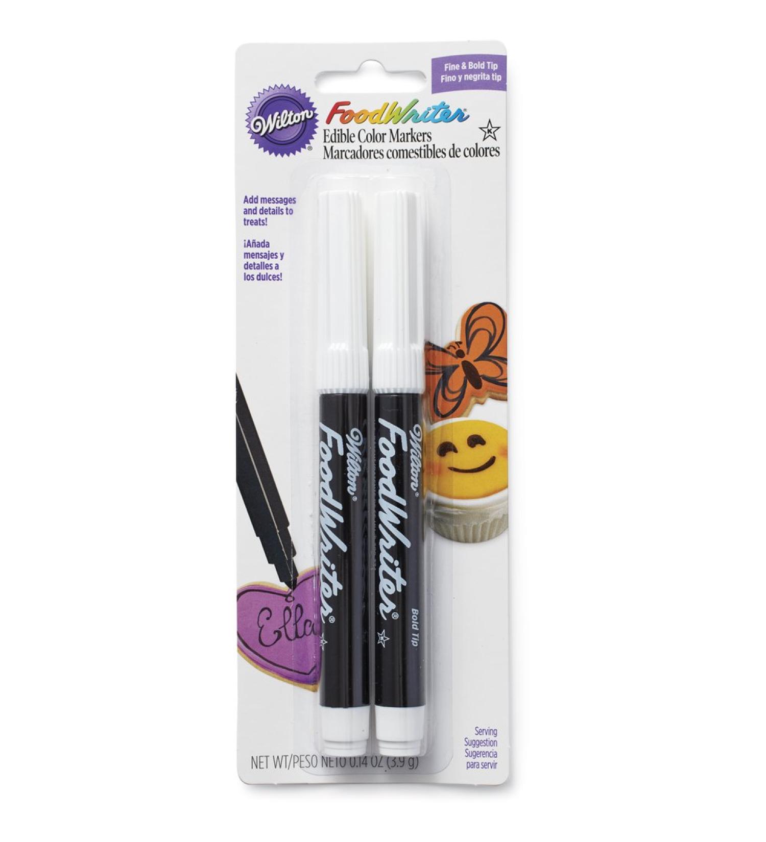 Wilton Black Food Writer Edible Ink Markers (2-Pack) - FDA Approved & Easy to Use - Buy Online on GoSupps.com