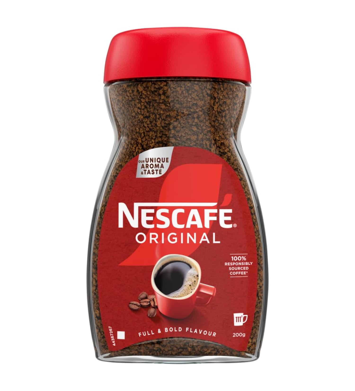 NESCAF Nescaf Original Caf instantan 200 g ar me riche saveur pleine et audacieuse (lot de 1)