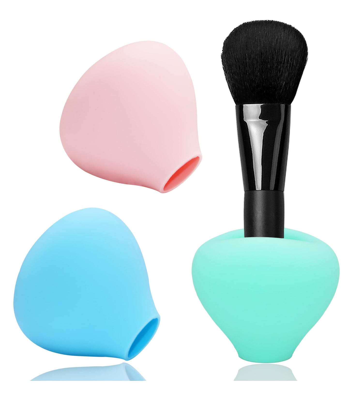 Silicone Makeup Brush Covers - 3 Pack Reusable Brush Organizers for Travel - Dustproof Brush Protectors in Pink, Blue, Green - Buy Online on GoSupps.com