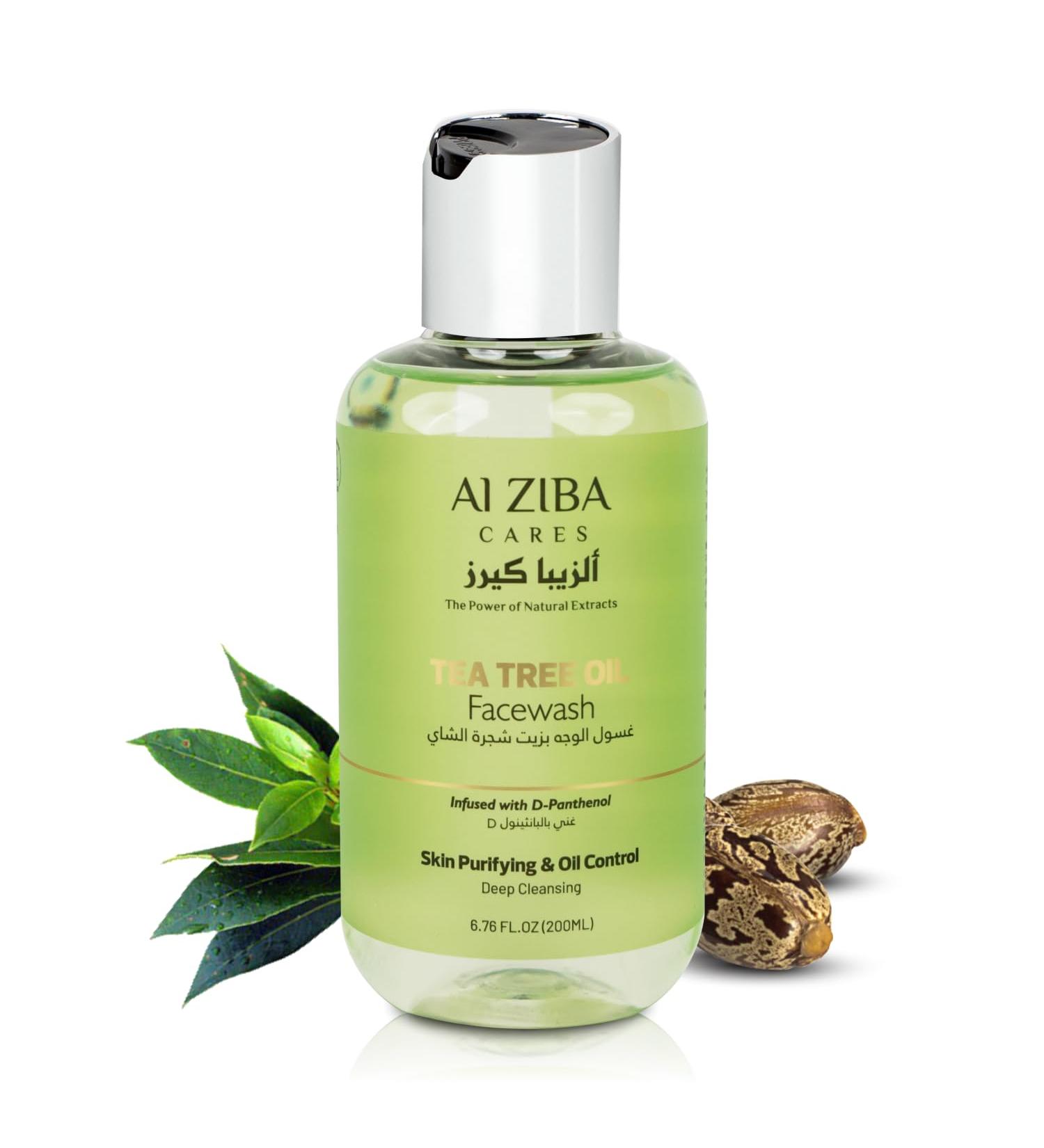 ALZIBA CARES Tea Tree Oil Face Wash with Glycerin Pro-Vitamin B5 Tea Tree and Castor Oil | Removes Excess Oil and Impurities | Moisturizing Facial Cleanser for Men & Women | 200ml - Buy Online on GoSupps.com