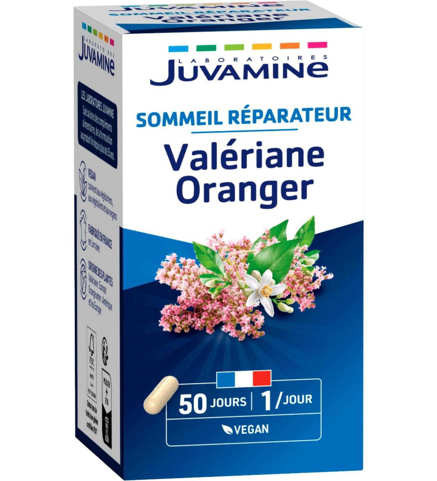 JUVAMINE - Valerian and Orange Tree - Repairing Sleep - Soothing Properties - Promotes the Natural Return of Sleep - 50 Capsules - Made in France - Buy Online on GoSupps.com